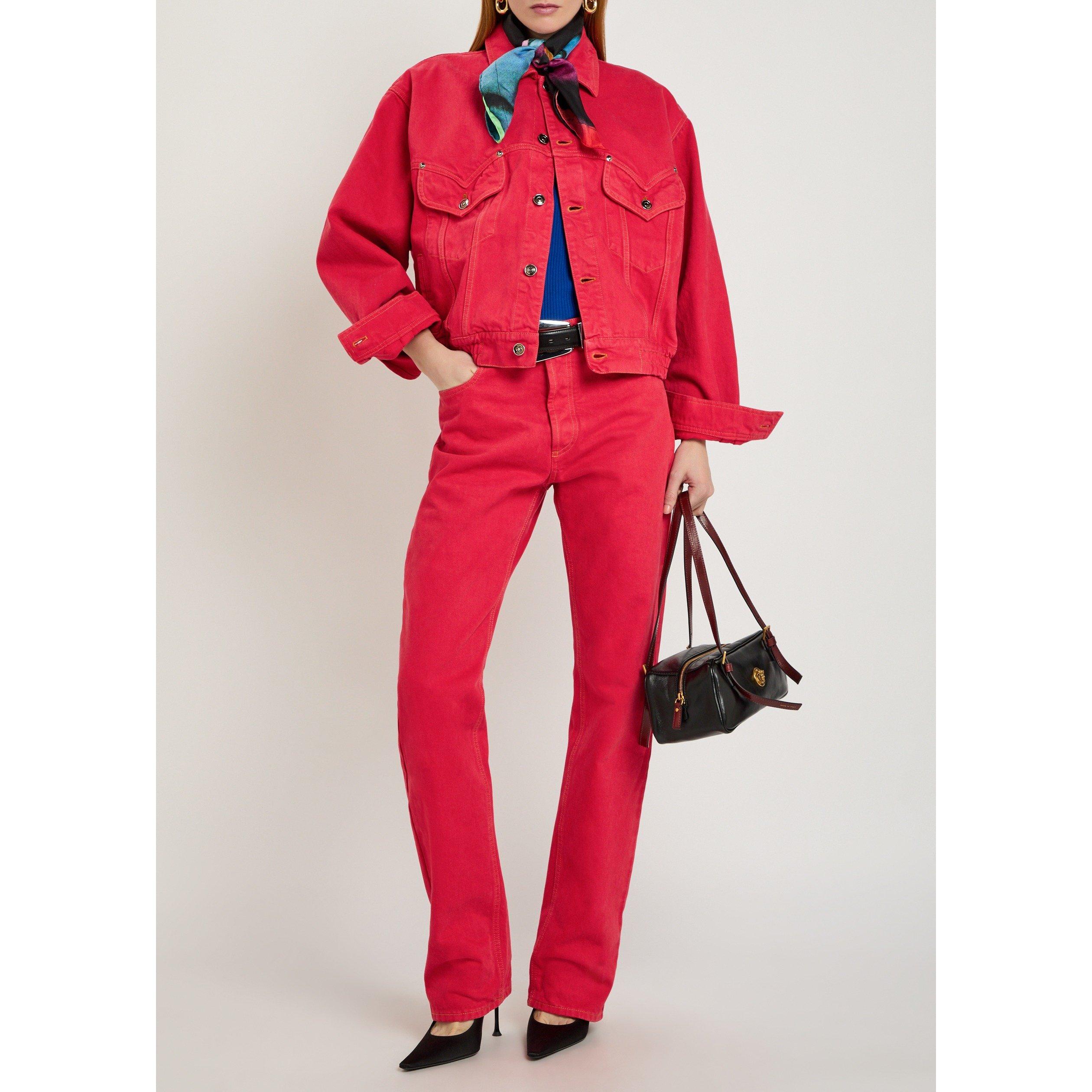 RED - Versace - BLOUSON DENIM NON-STRETCH COLO - 5