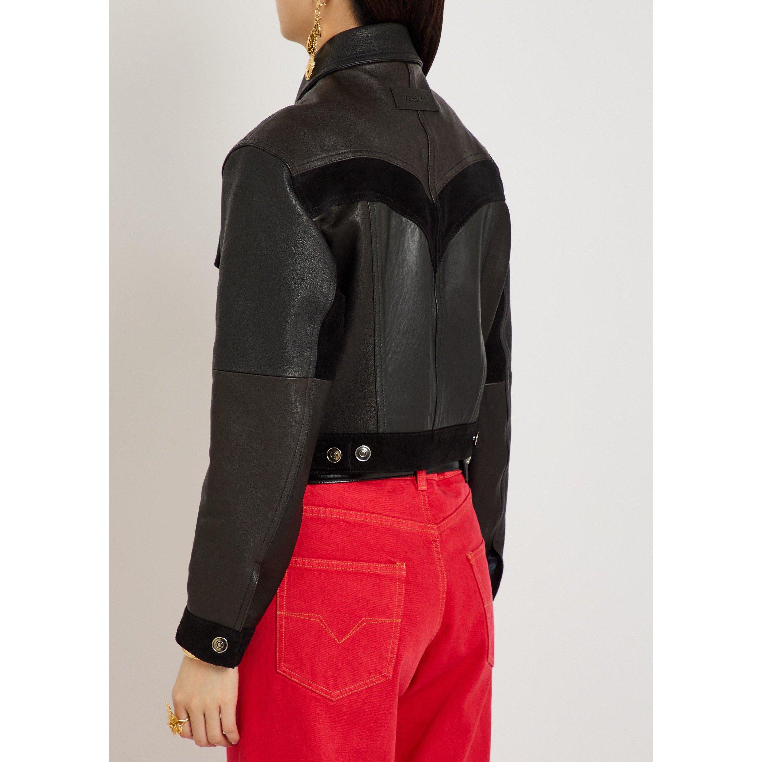 BLACK - Versace - JACKET LEATHER UNIT MIX - 3