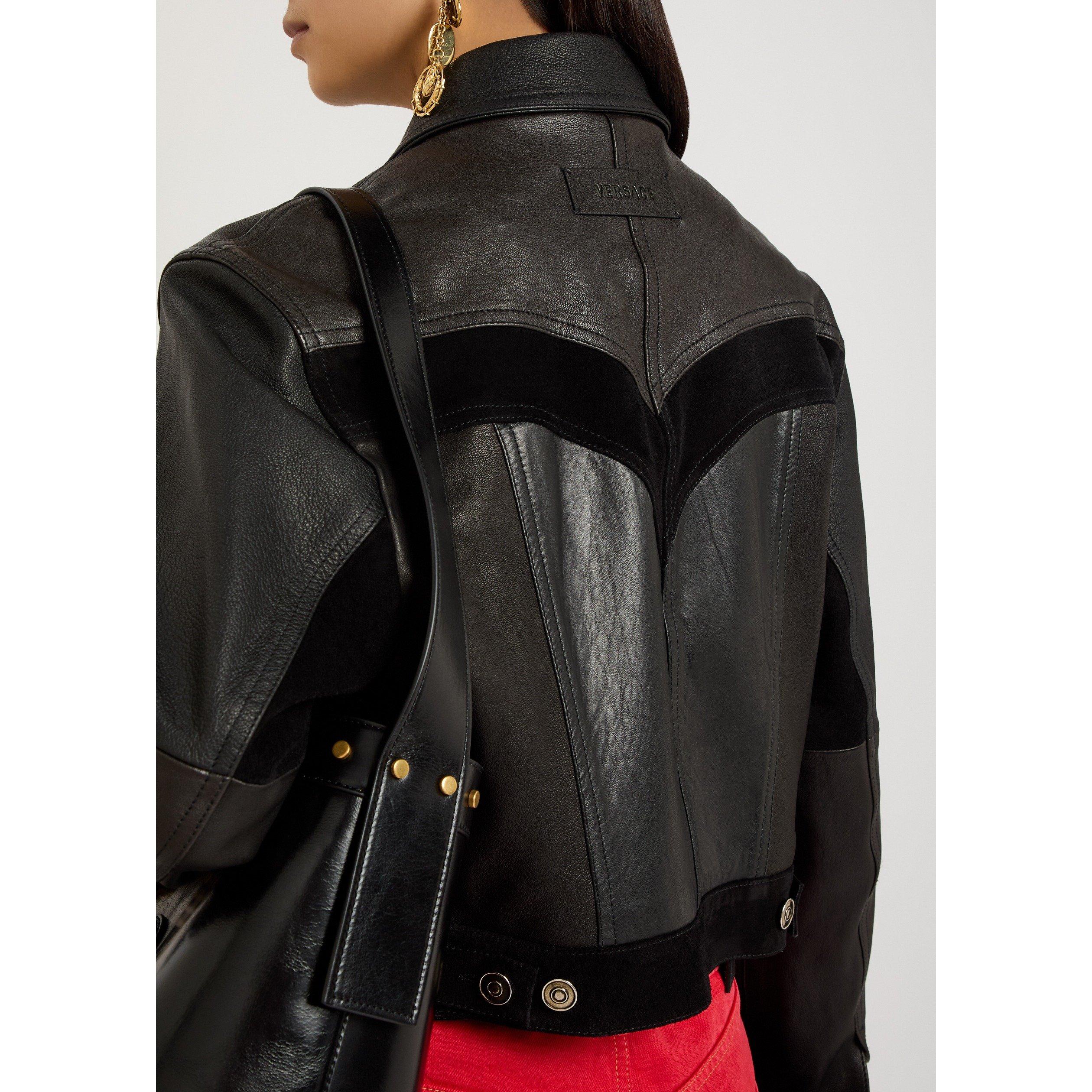 BLACK - Versace - JACKET LEATHER UNIT MIX - 4