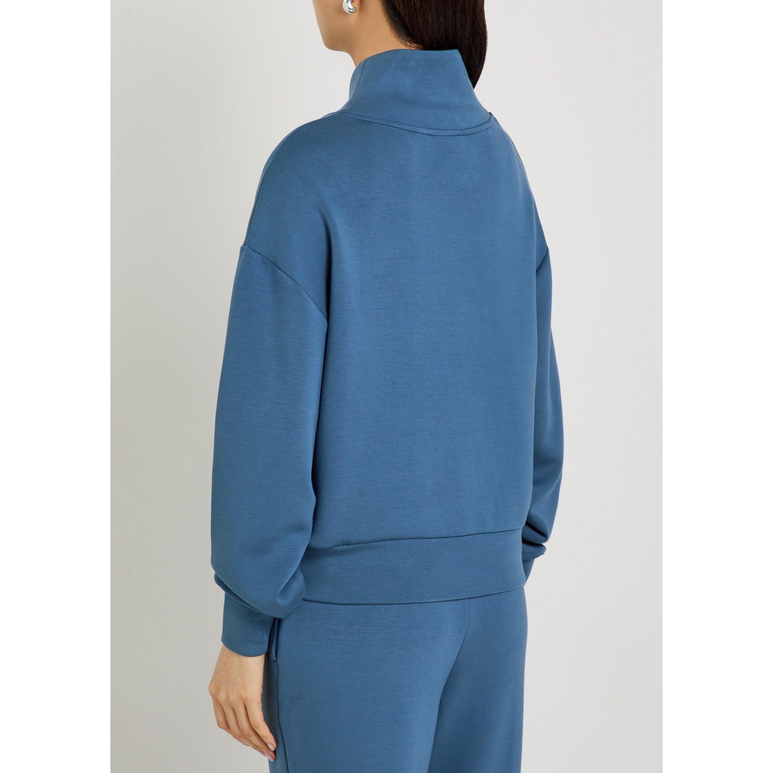 BLUE - Varley - Women's Davidson Quarter-Zip Cropped Sweatshirt - 3