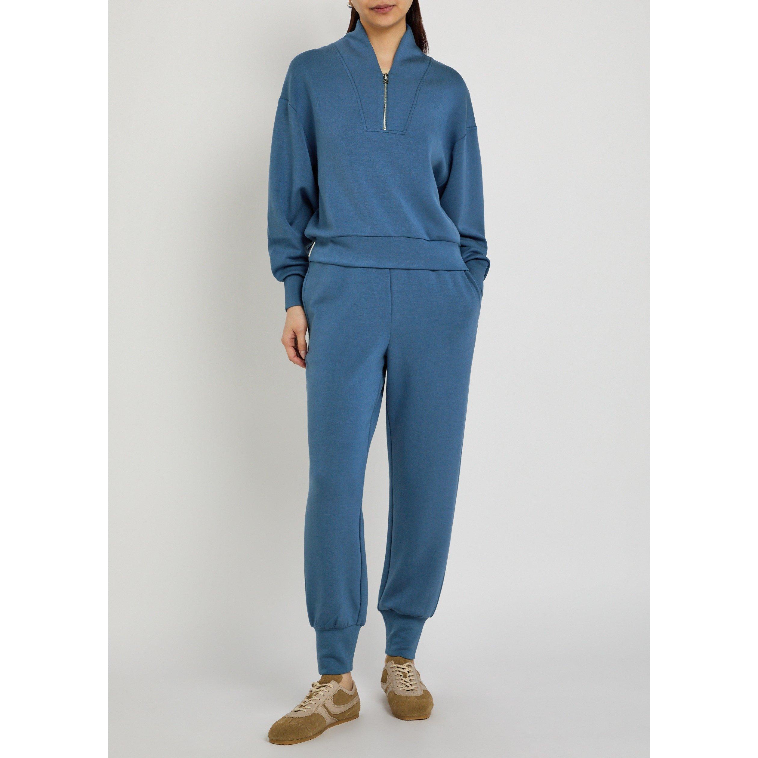 BLUE - Varley - Women's Davidson Quarter-Zip Cropped Sweatshirt - 5