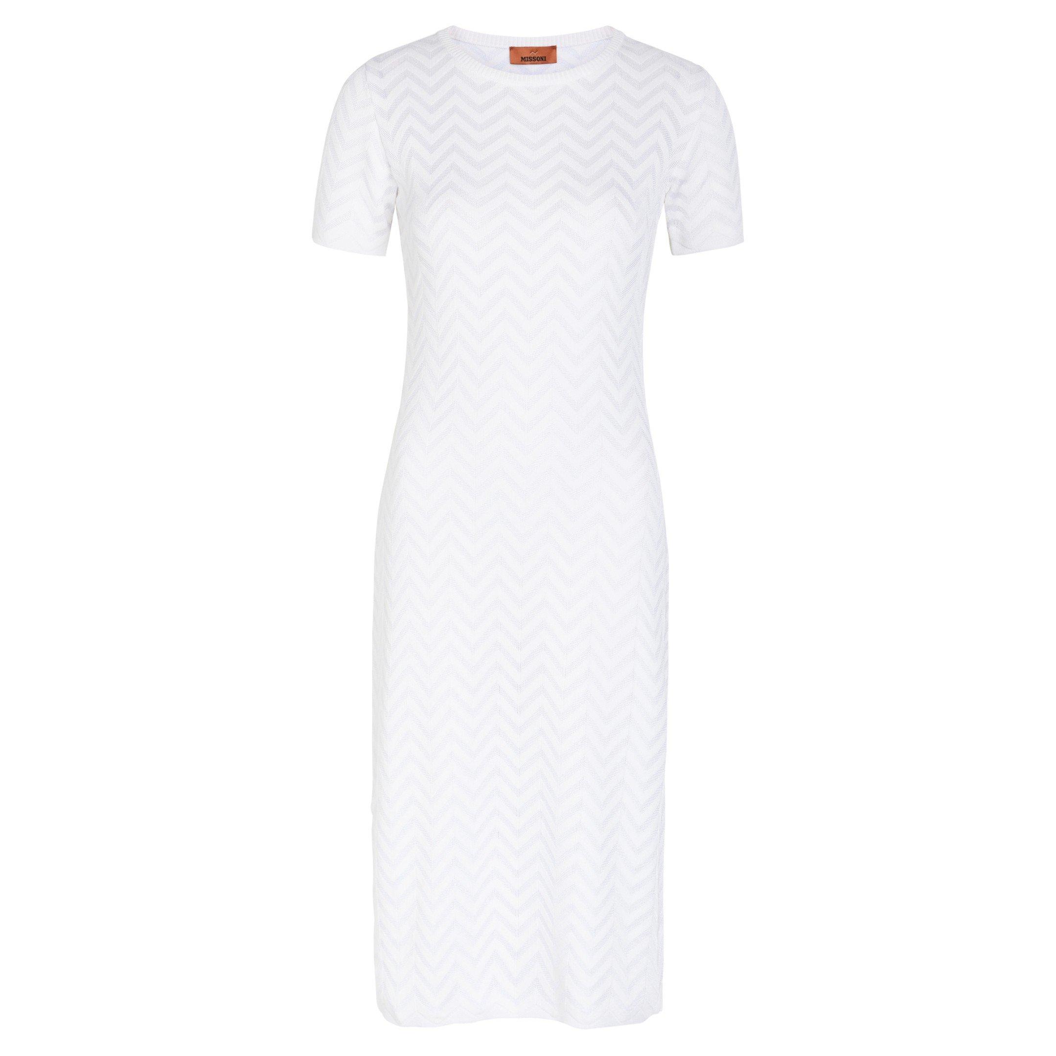 WHITE - Missoni - Women's Cotton Midi Knitted Dress - 1