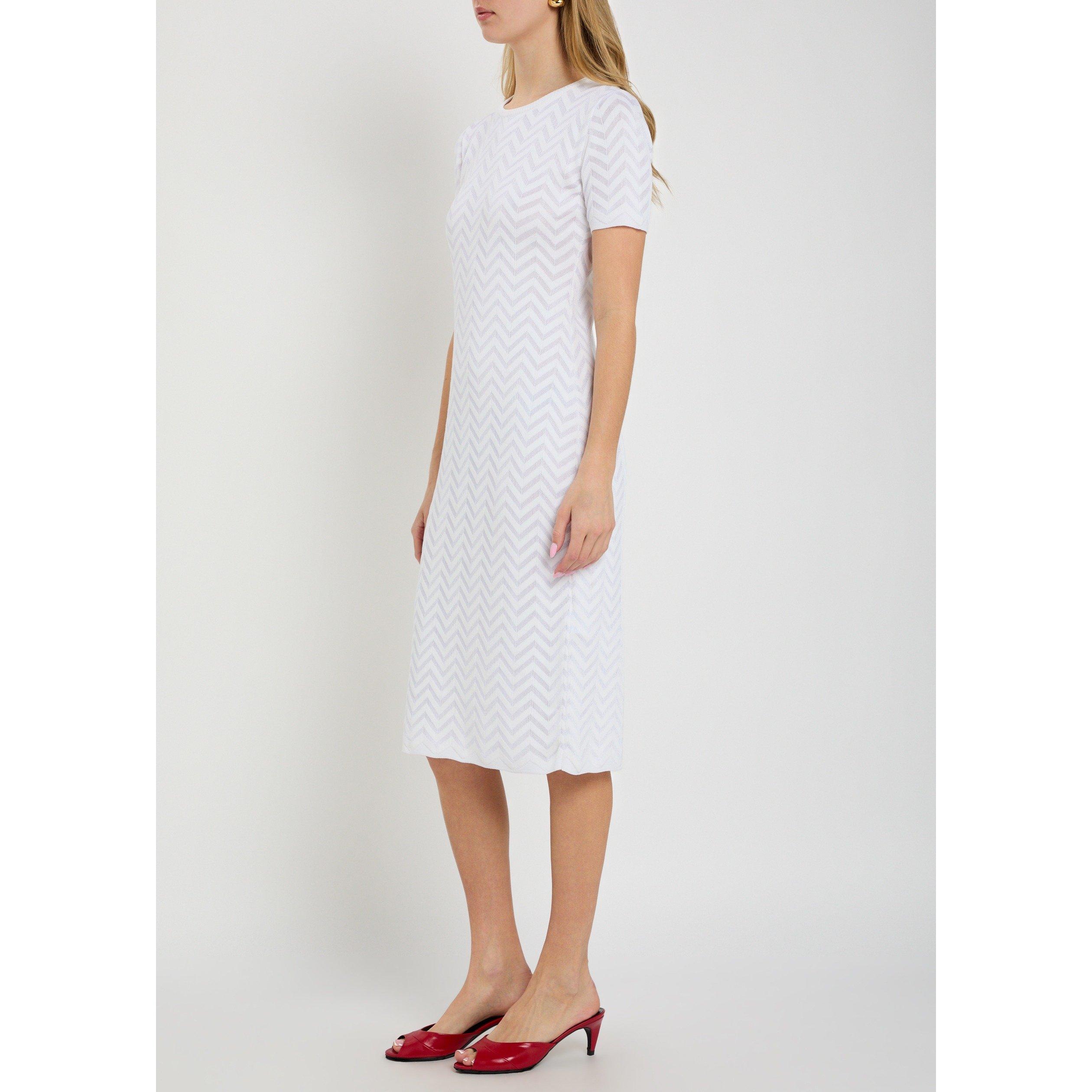 WHITE - Missoni - Women's Cotton Midi Knitted Dress - 2