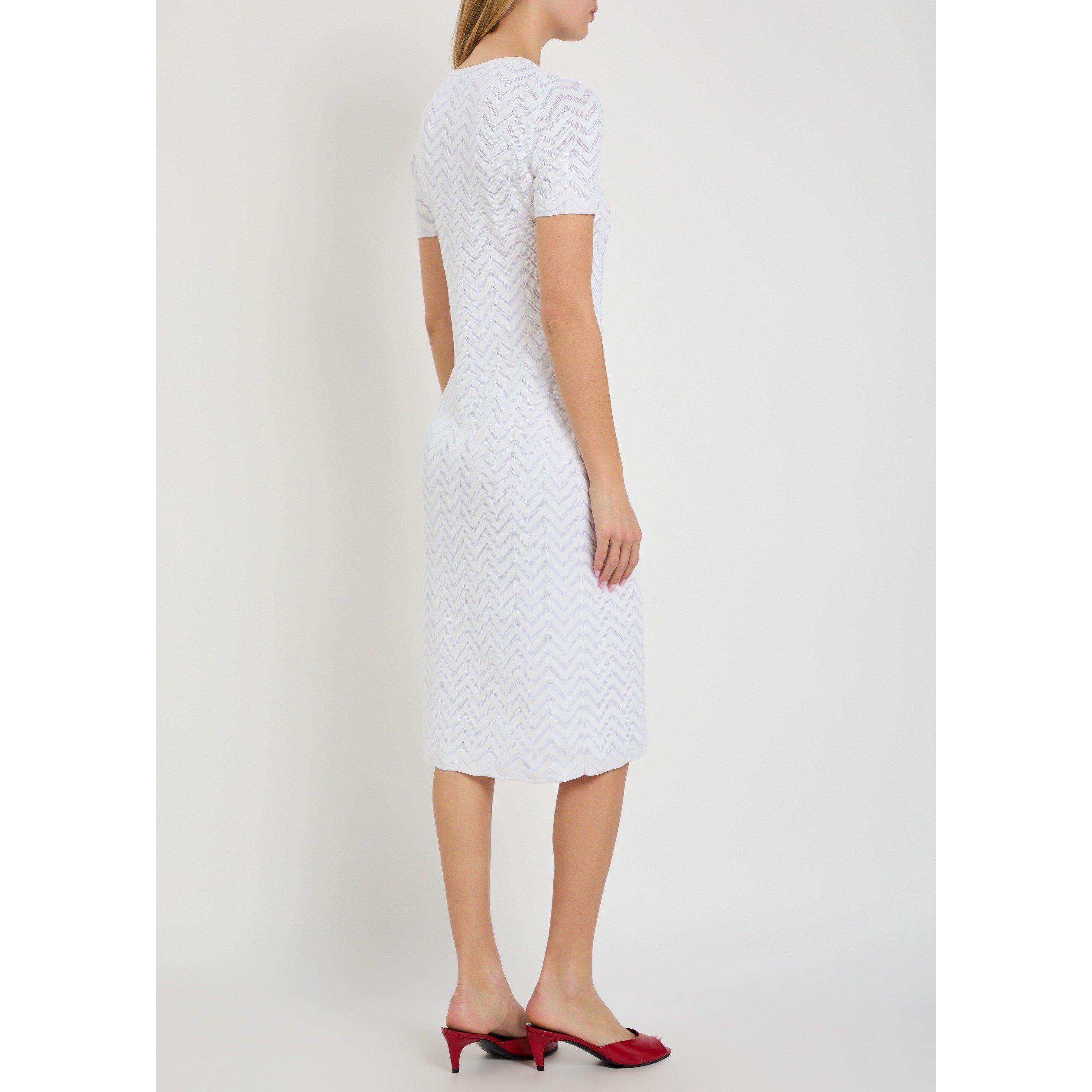 WHITE - Missoni - Women's Cotton Midi Knitted Dress - 3