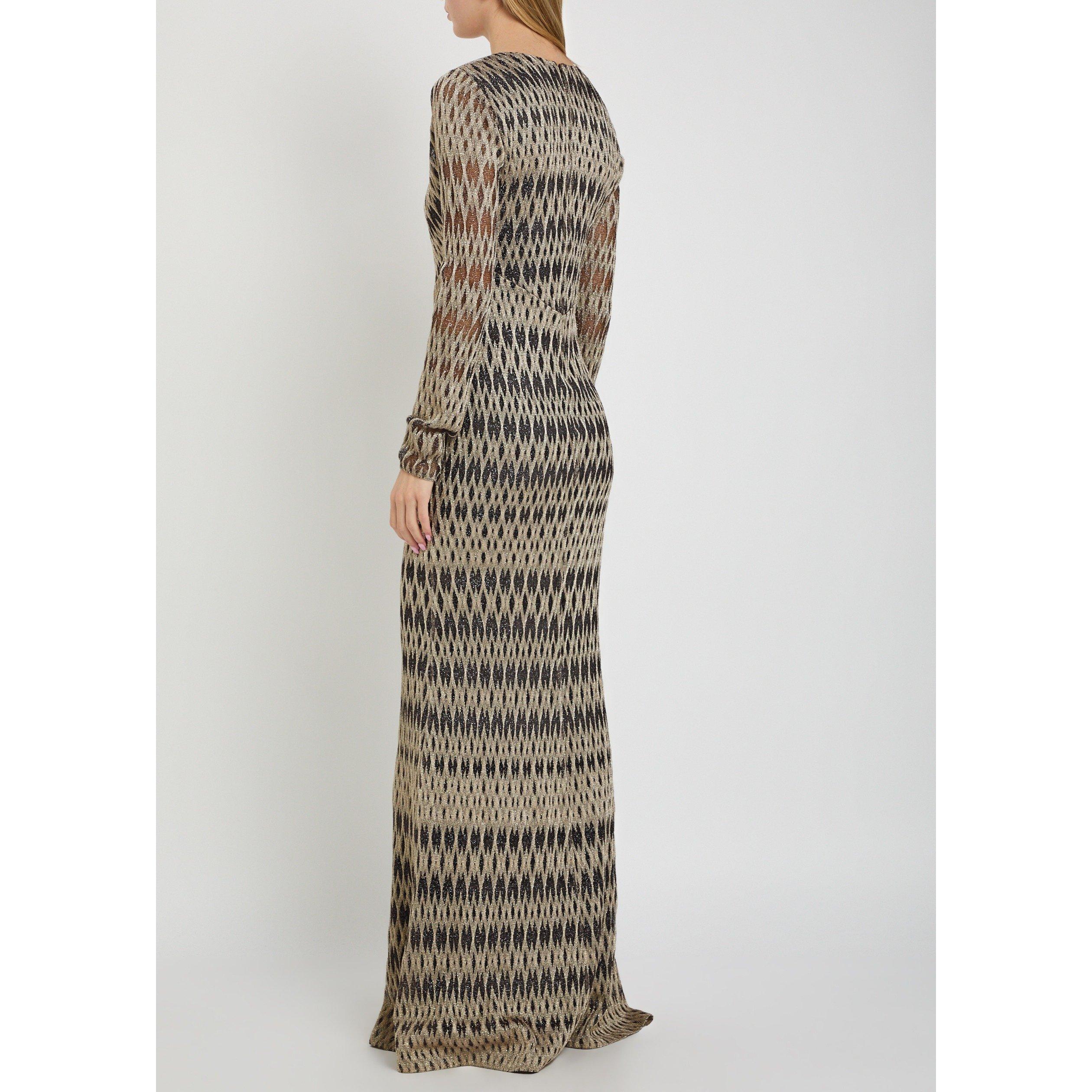 BEIGE AND OTHER - Missoni - Women's V-Neck Long-Sleeve Knitted Dress - 3