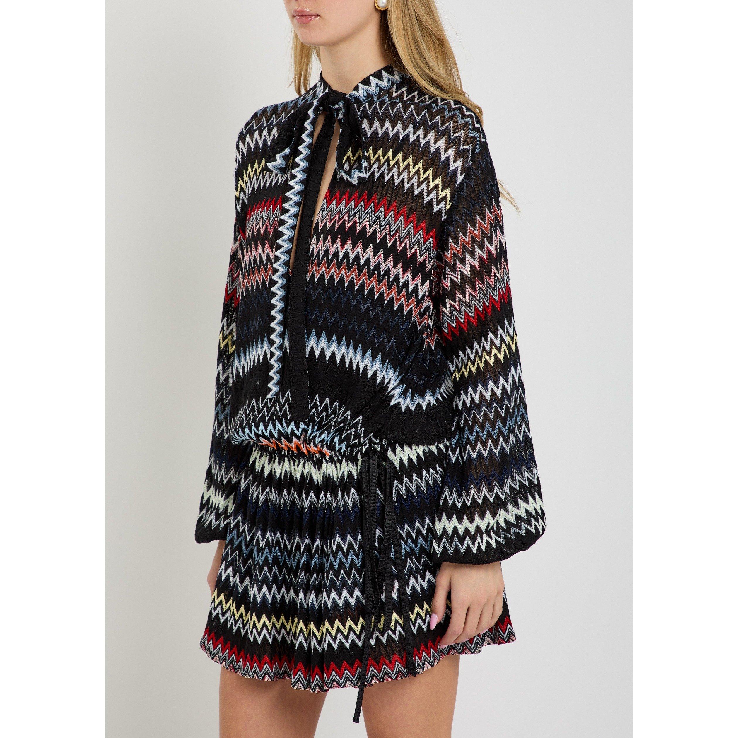 MULTICOLOURED - Missoni - Women's Chevron Knit Short Dress - 2