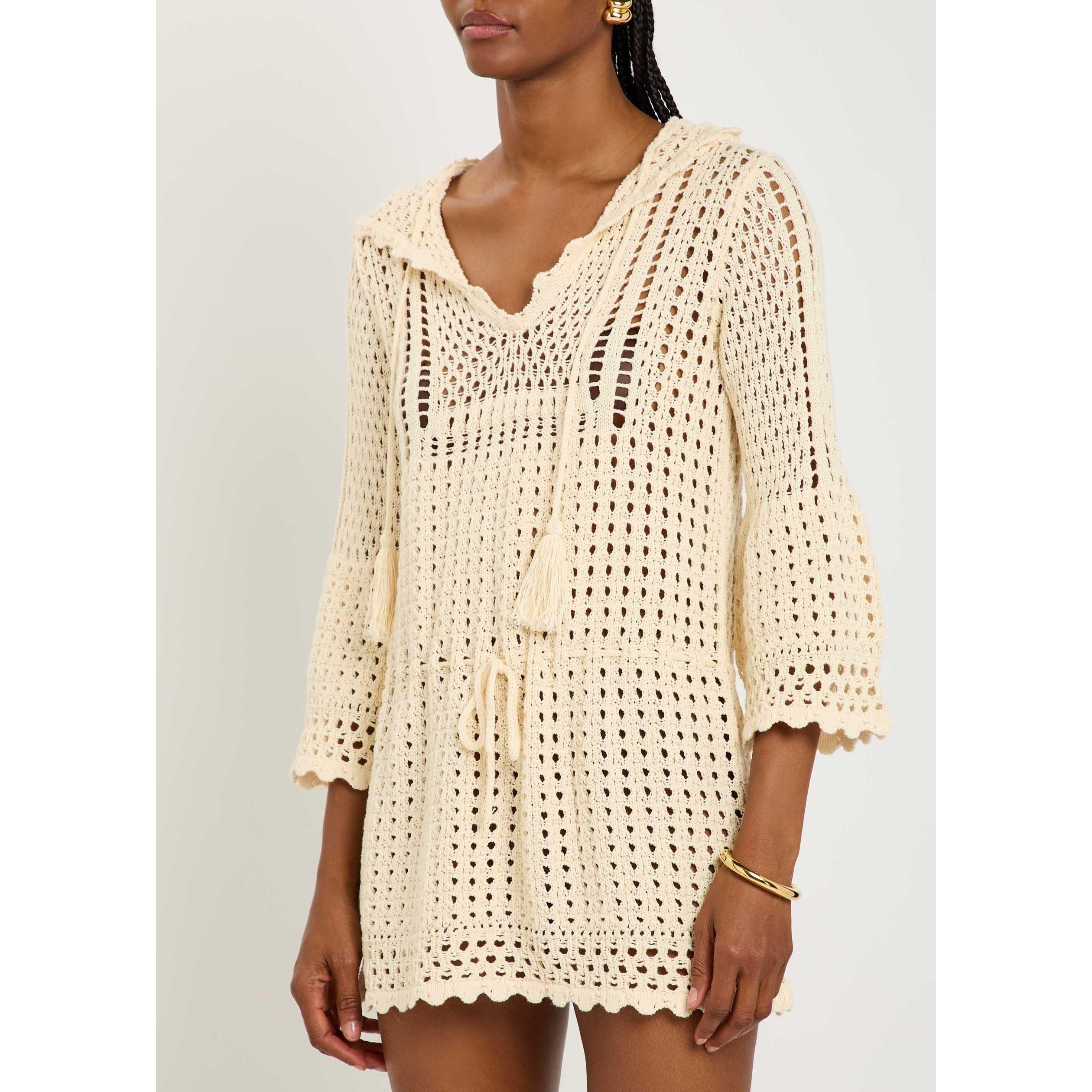 ECRU - Marant Etoile - Women's Zelnie Cotton V-Neck Knitted Dress - 2