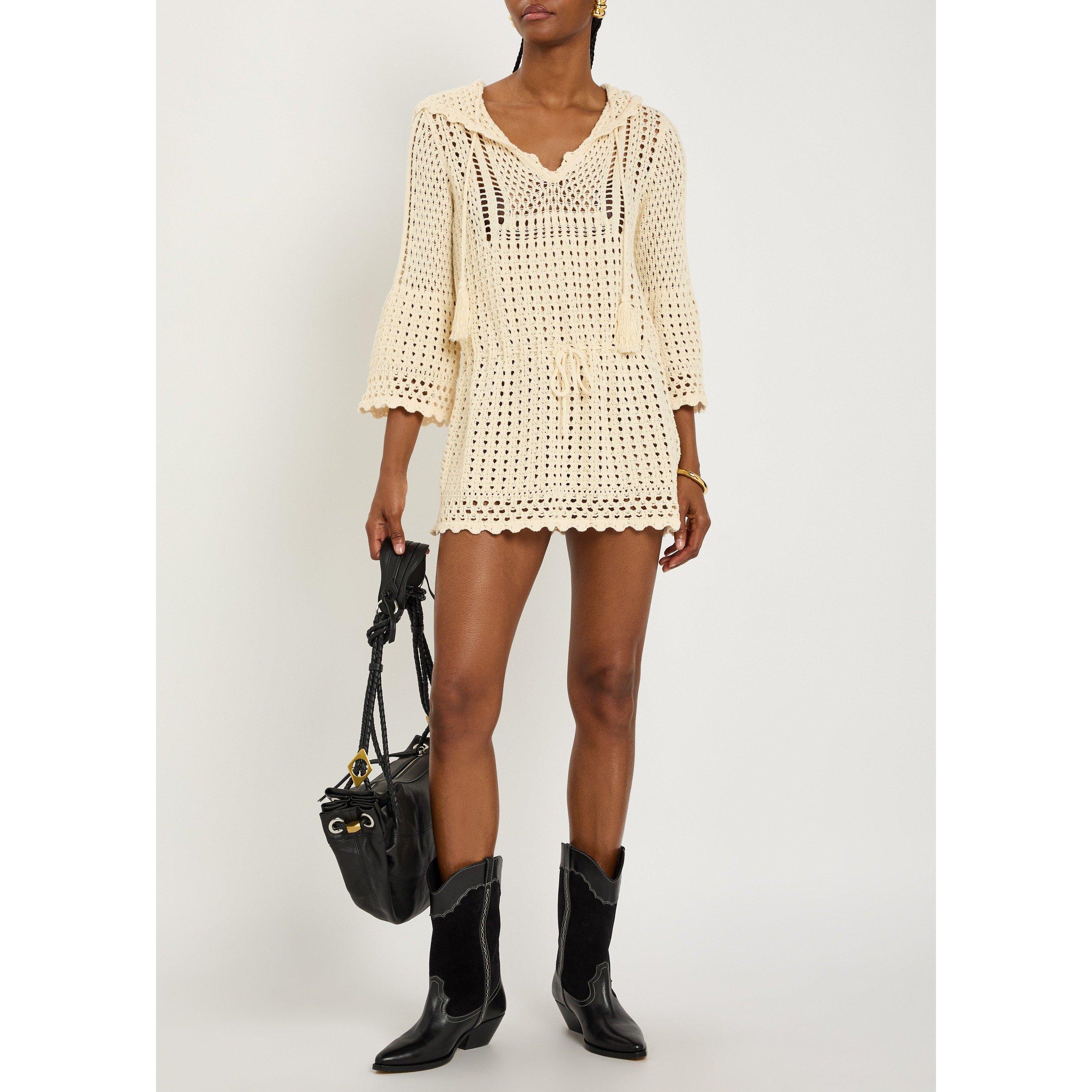 ECRU - Marant Etoile - Women's Zelnie Cotton V-Neck Knitted Dress - 5