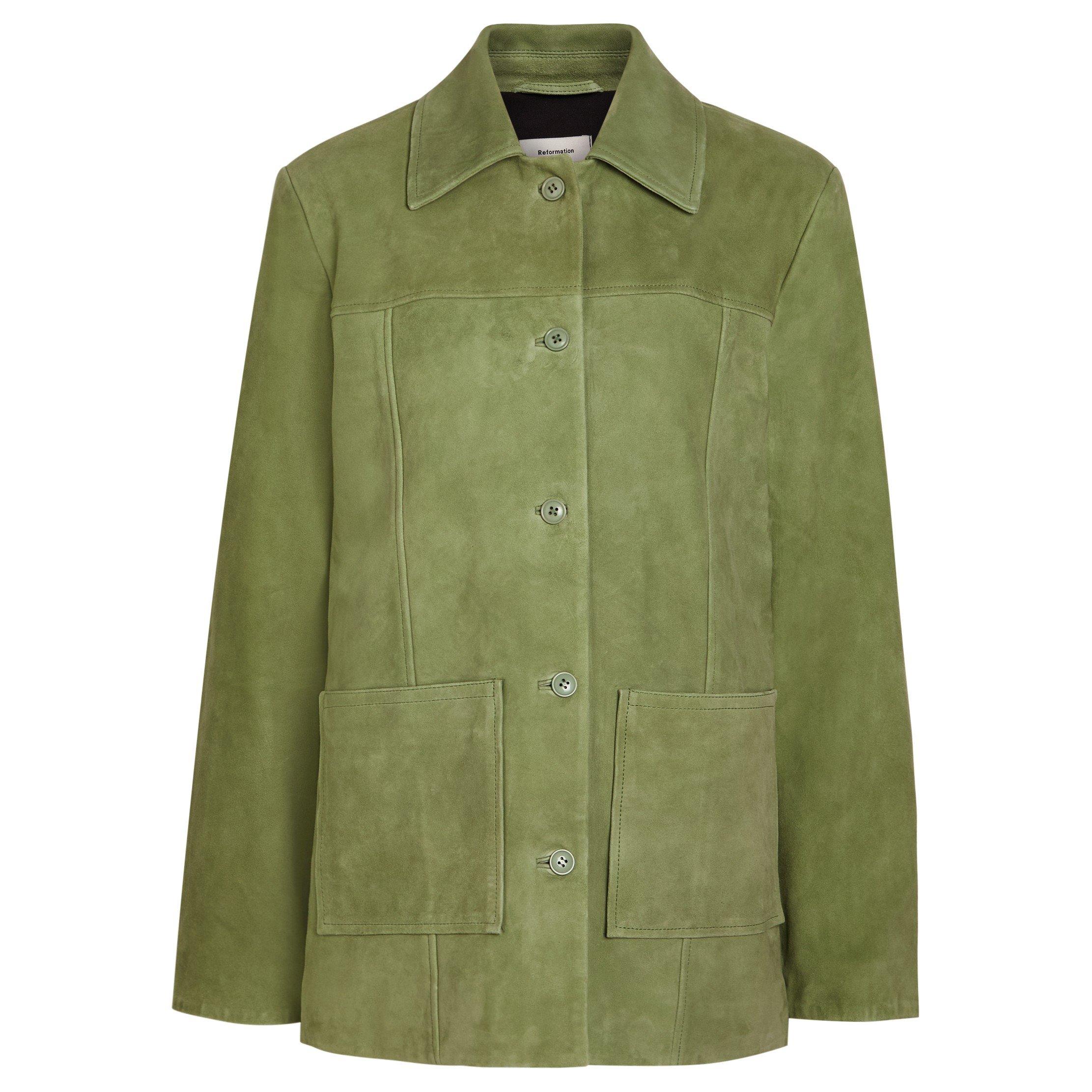 GREEN - Reformation - JKT Veda Lincoln Suede Shirt