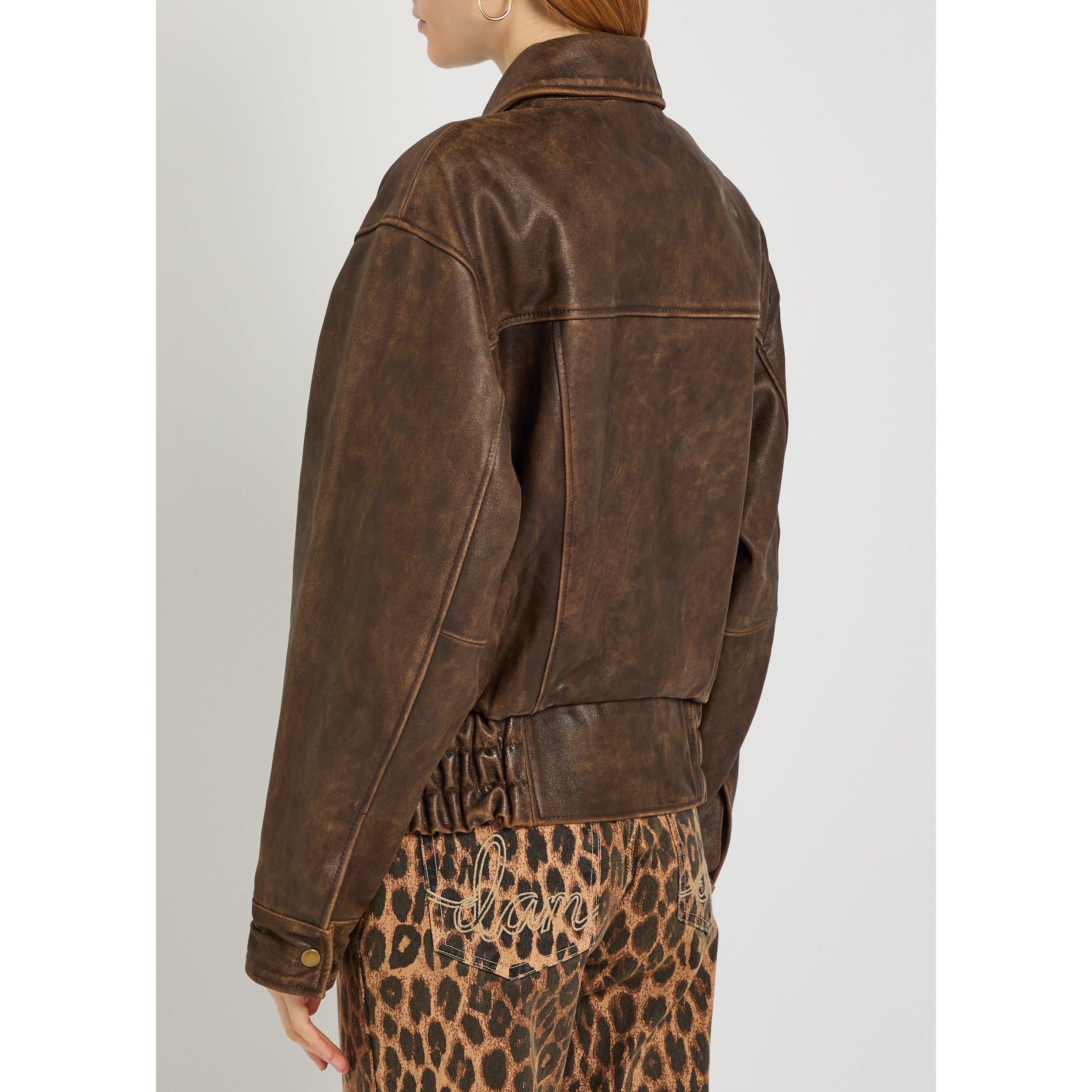 DARK BROWN - Reformation - JKT Veda Daphne Leather Bomber - 3