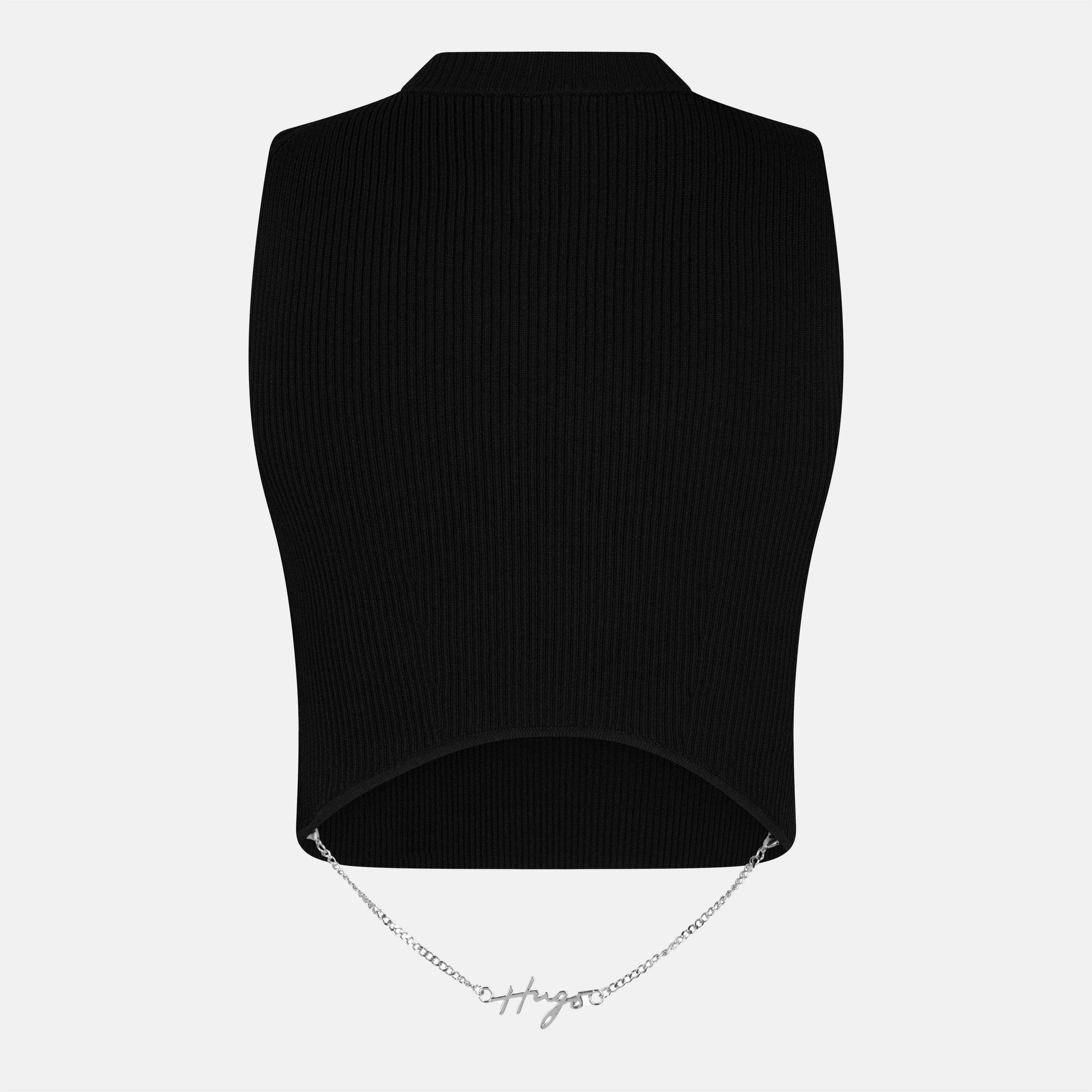 Black - Hugo - Women's Knitted T-Shirt - 2