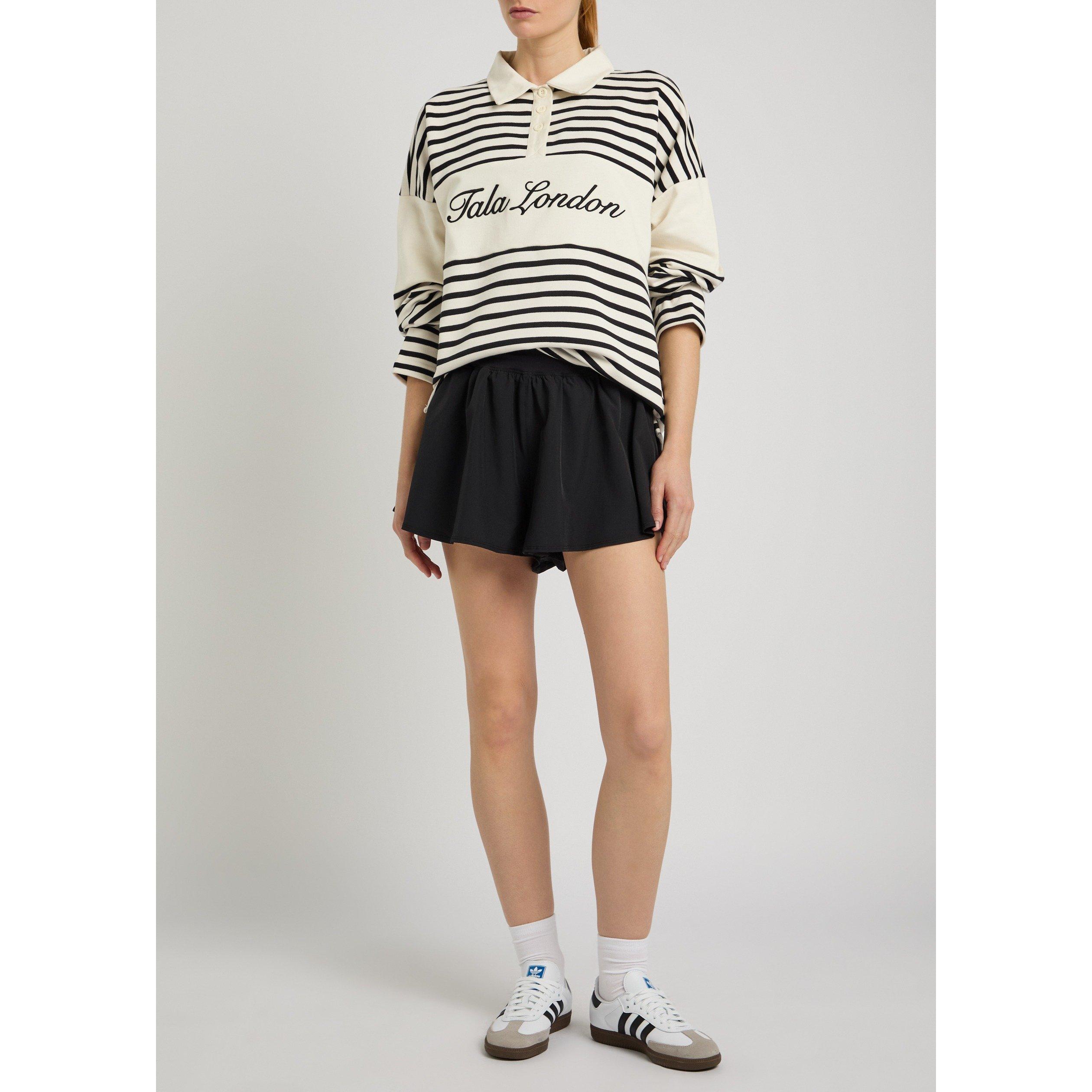 IVORY - TALA - Women's Rugby Polo Striped Cotton Oversized-Fit Sweatshirt - 5