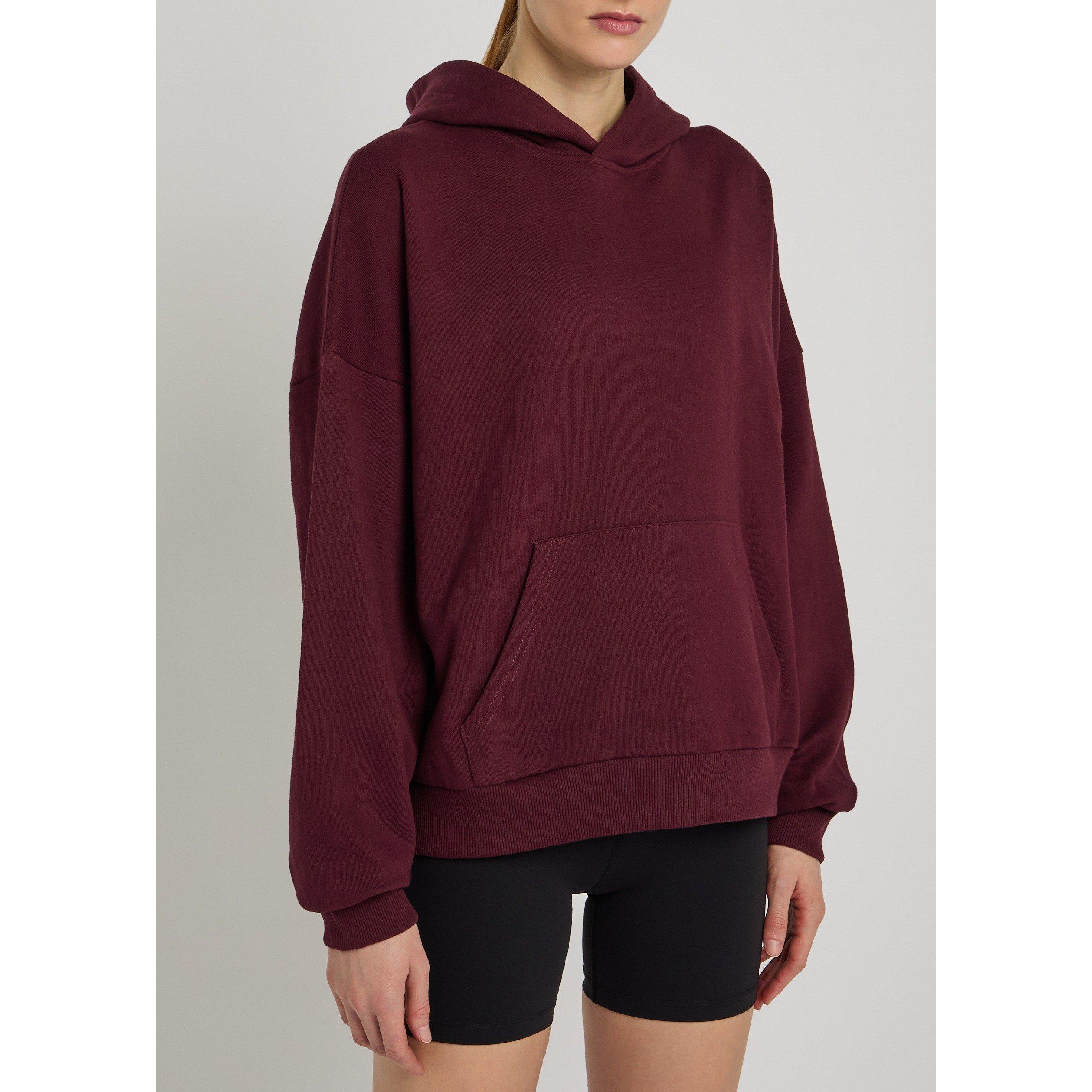 BURGUNDY - TALA - Women's Girlfriend Over the Head Cotton Oversized-Fit Hoodie - 2