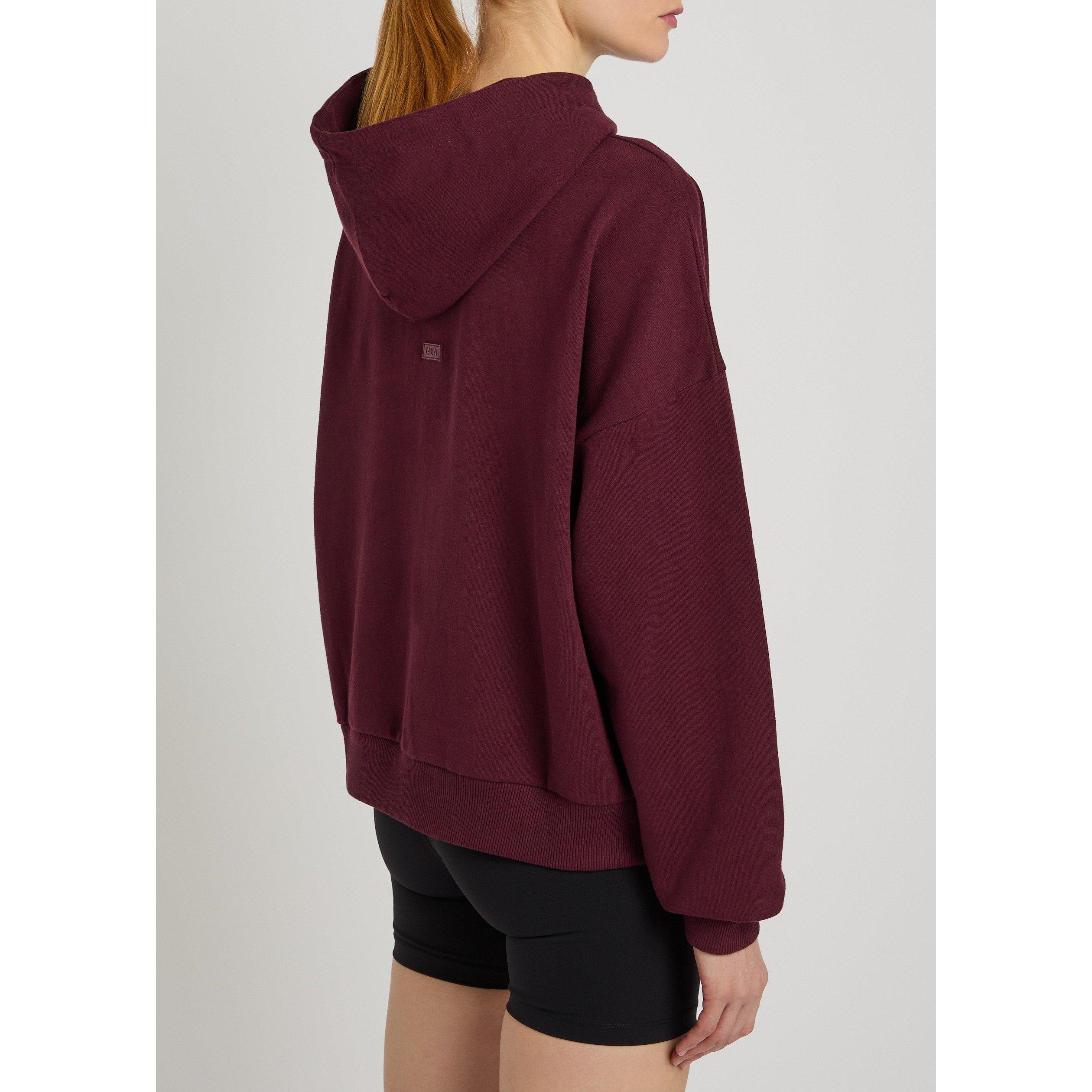 BURGUNDY - TALA - Women's Girlfriend Over the Head Cotton Oversized-Fit Hoodie - 3