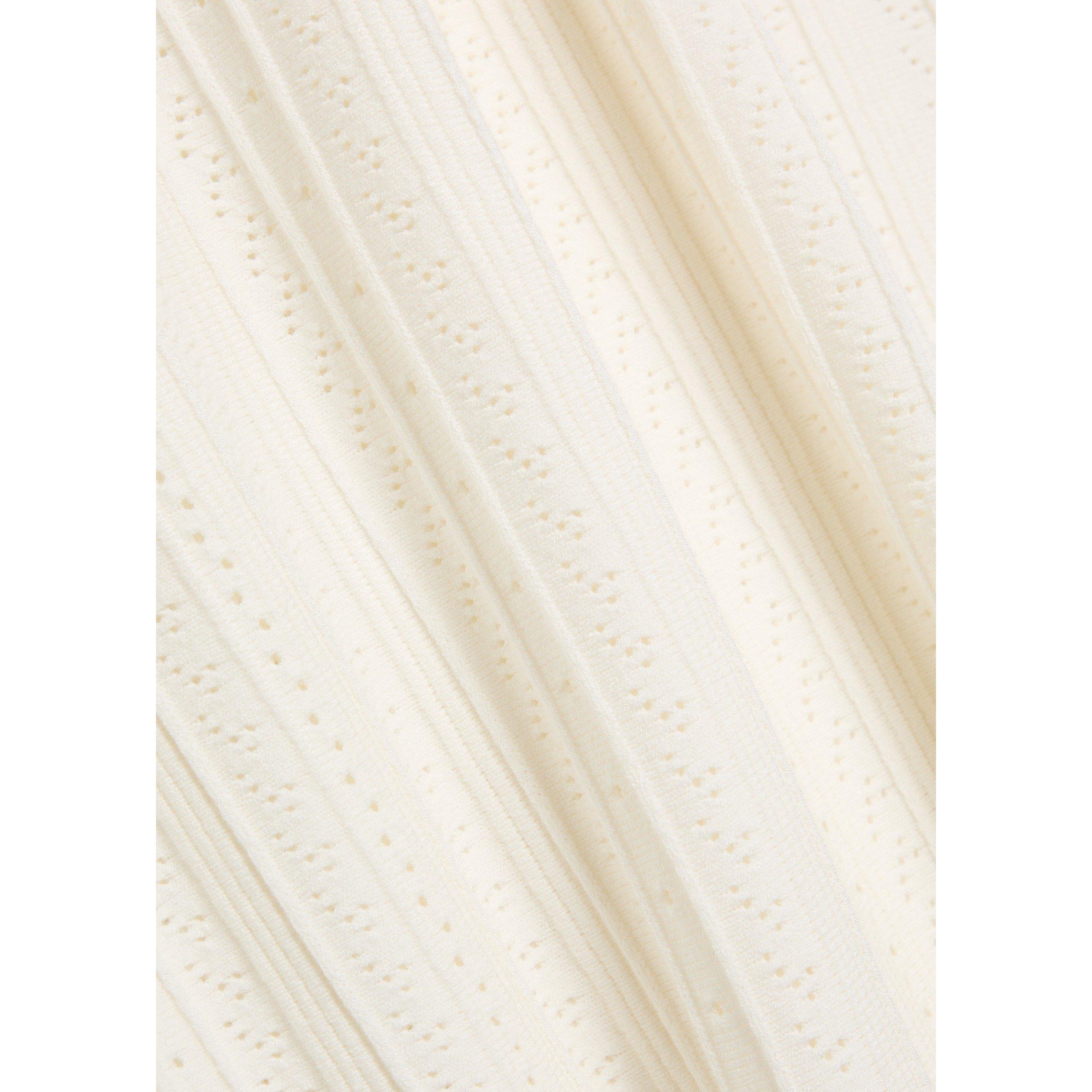 WHITE - LoveshackFancy - Women's Tayleen Square Neck Midi Knitted Dress - 4