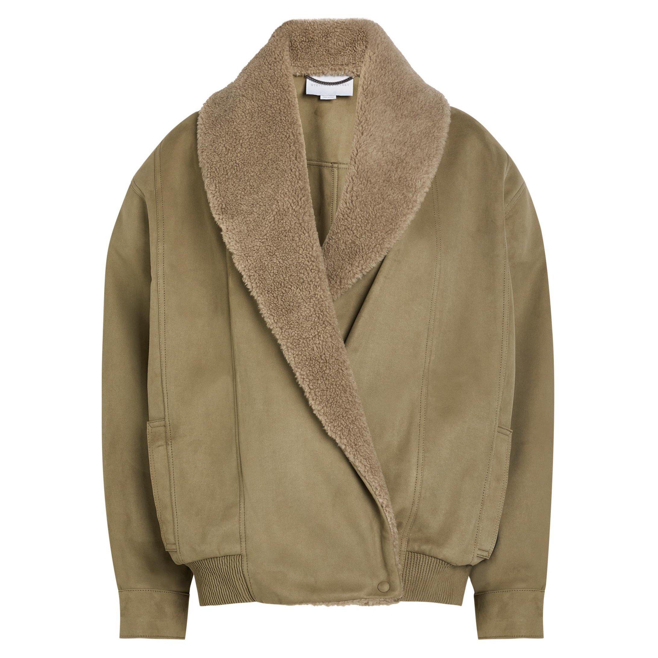 BROWN - Stella McCartney - Altersuede Plush-Trimmed Jacke - 1