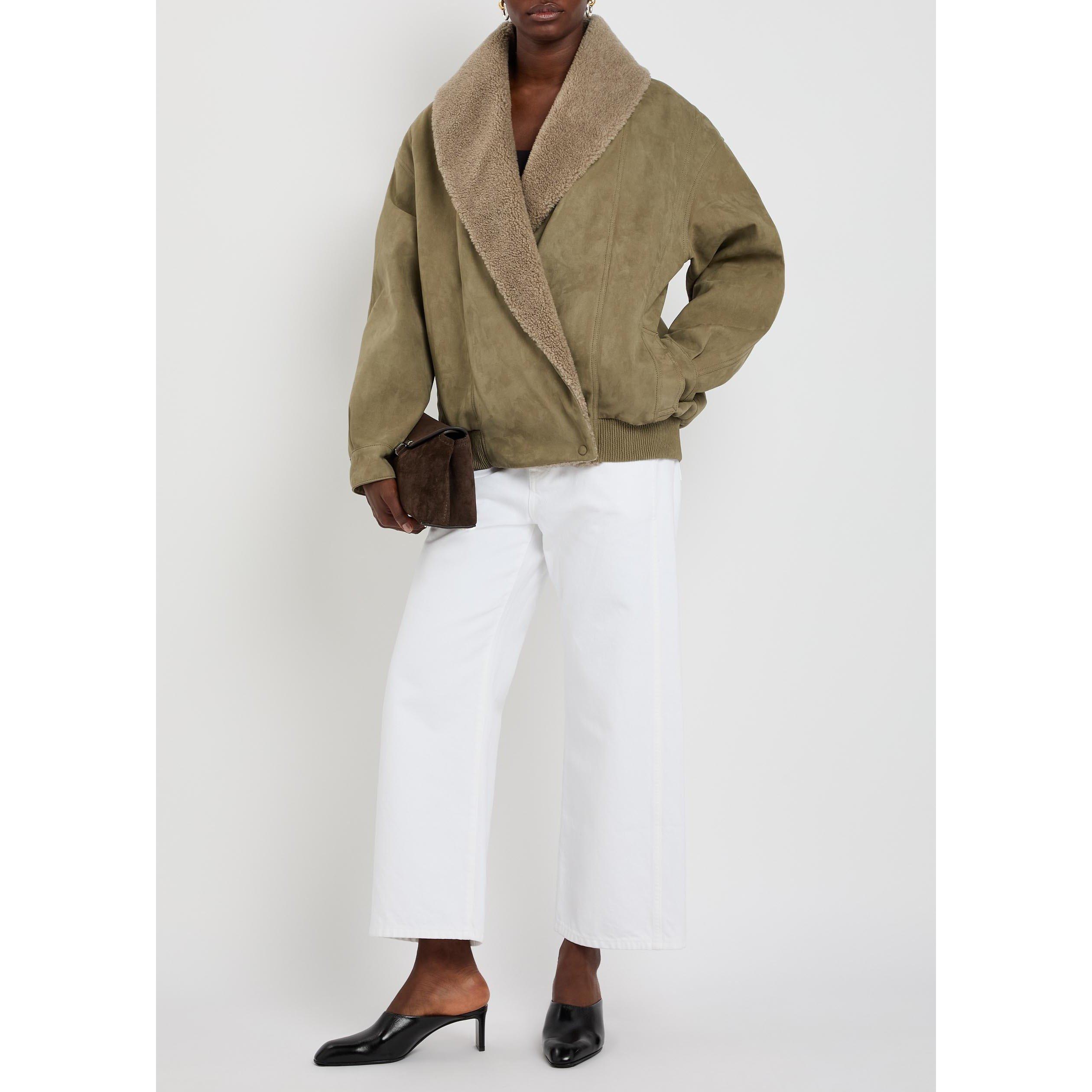 BROWN - Stella McCartney - Altersuede Plush-Trimmed Jacke - 5