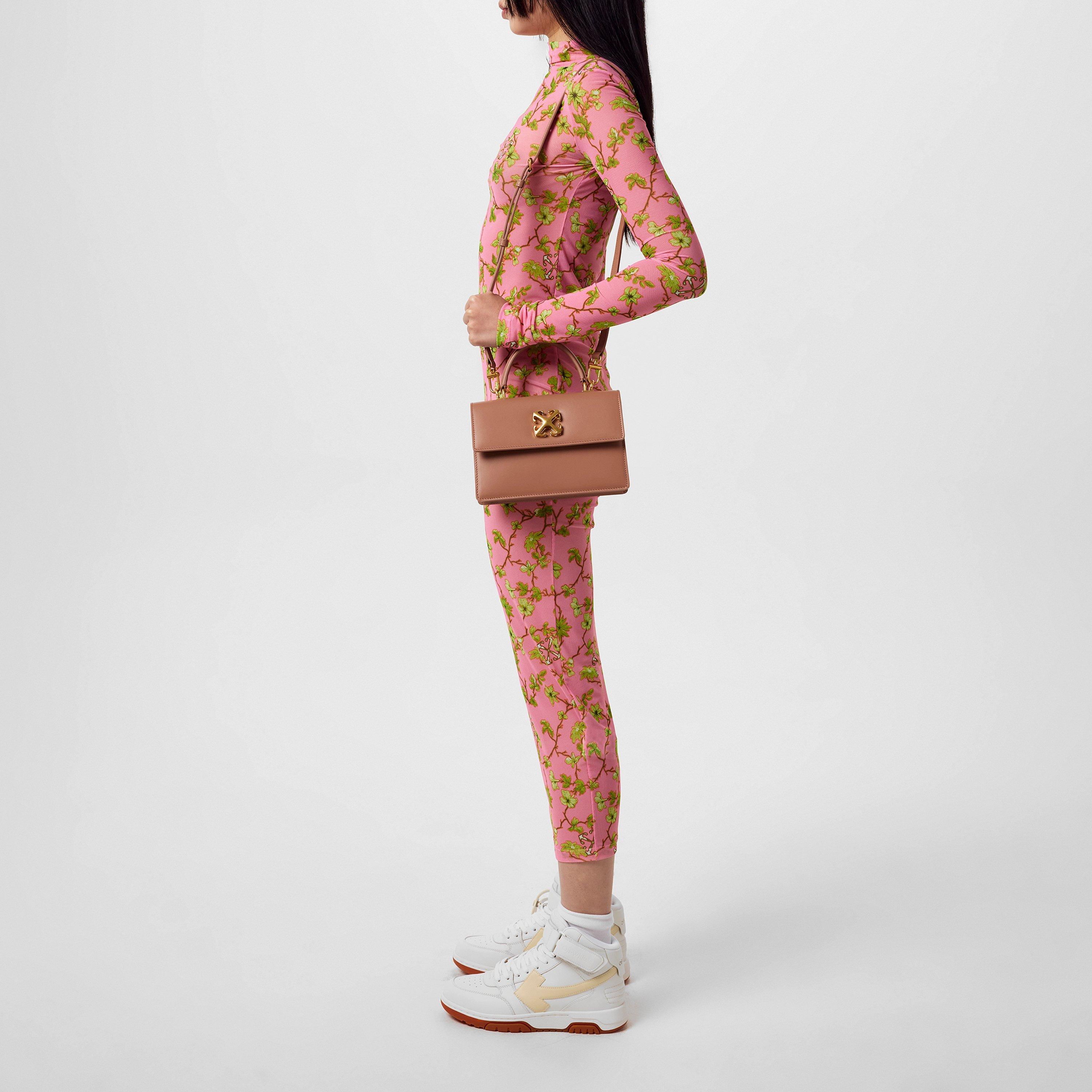 Sea Pink - Off White - Women's Tulle Long Dress, Logo Jacquard Floral Design - 2