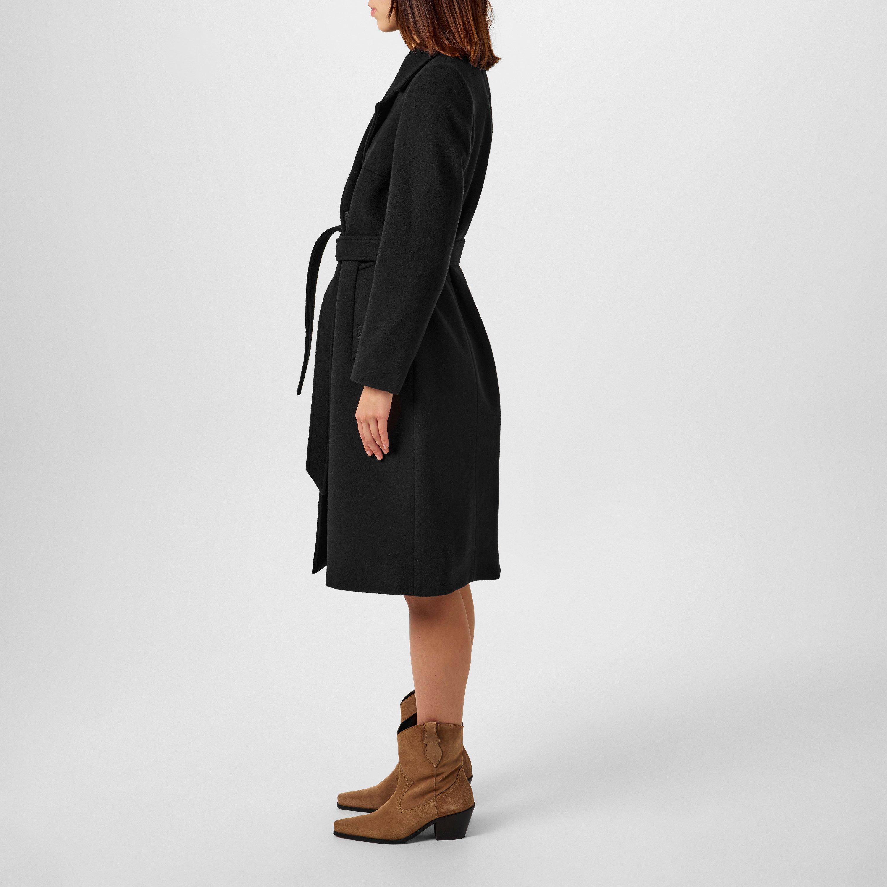 Black - Barbour - Women's Clodagh Wool Mid-Length Trench Overcoat - 2