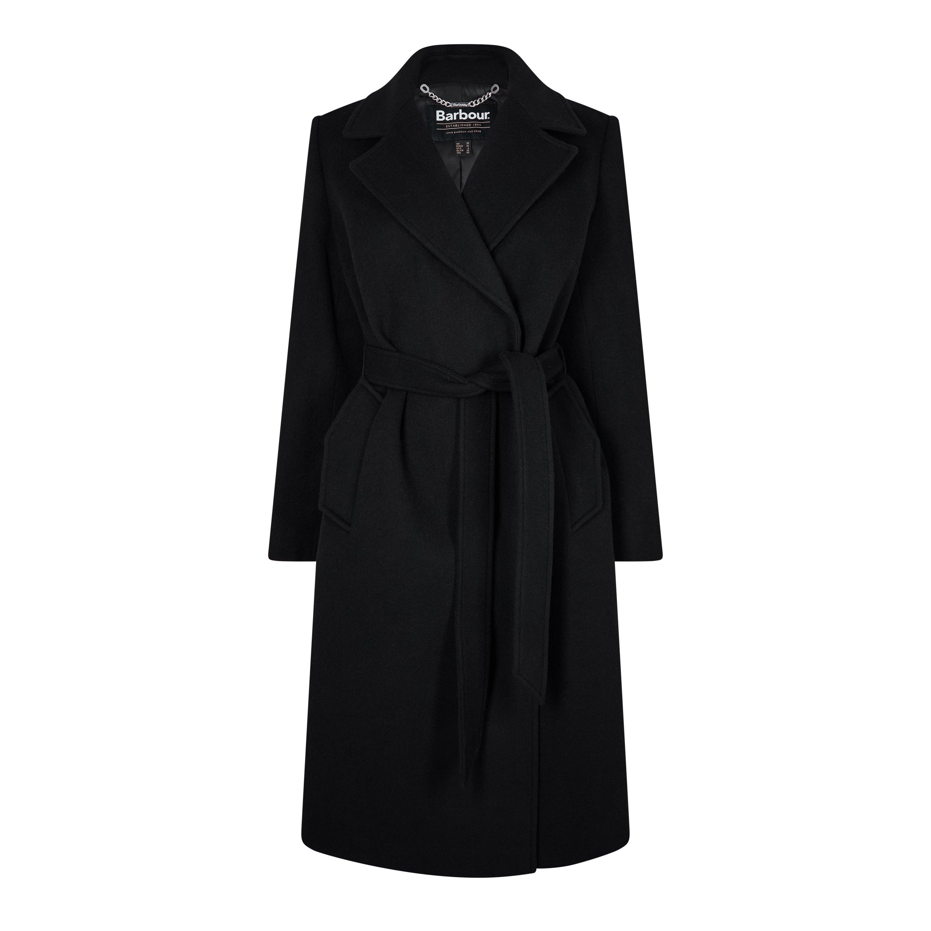 Black - Barbour - Women's Clodagh Wool Mid-Length Trench Overcoat - 5