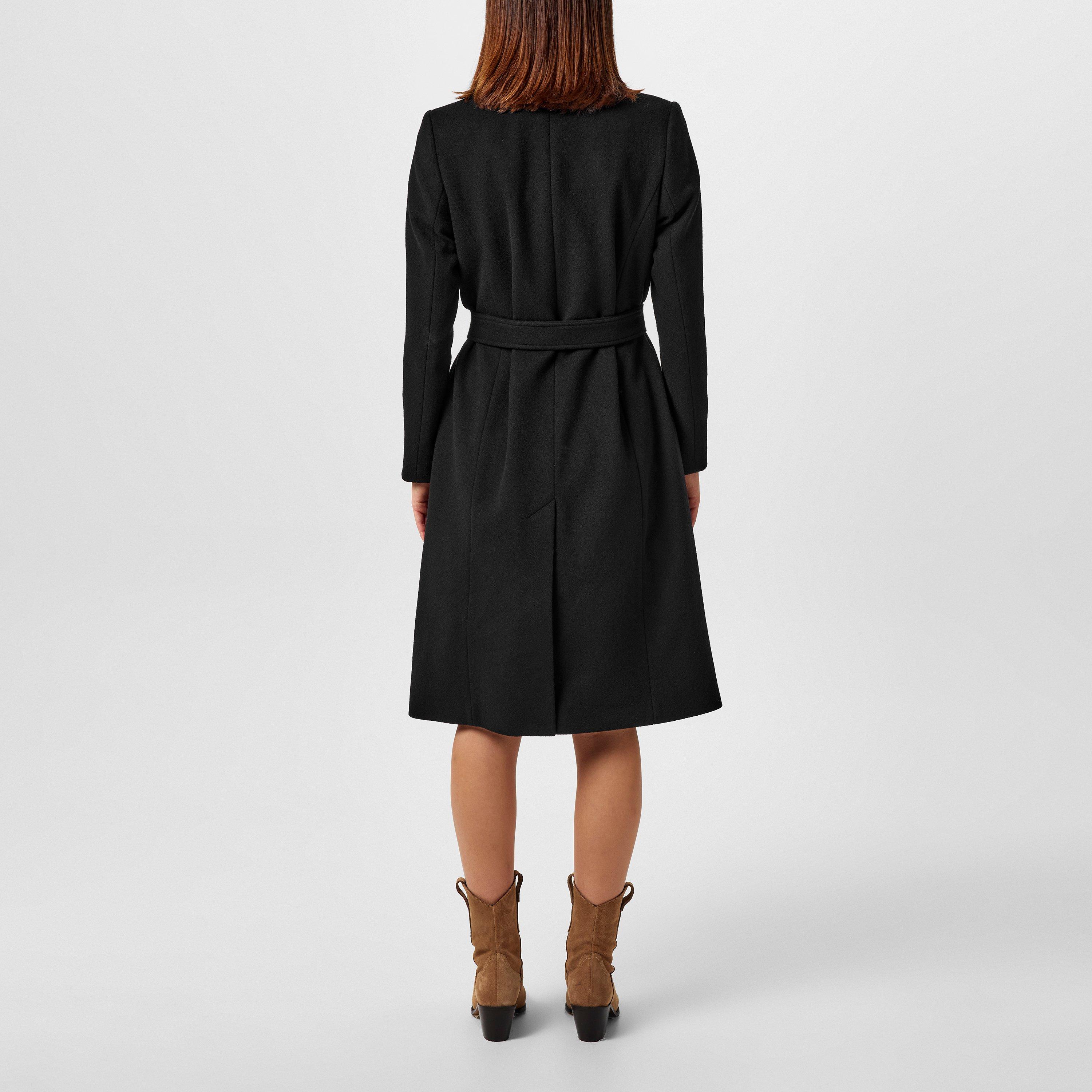 Black - Barbour - Women's Clodagh Wool Mid-Length Trench Overcoat - 3