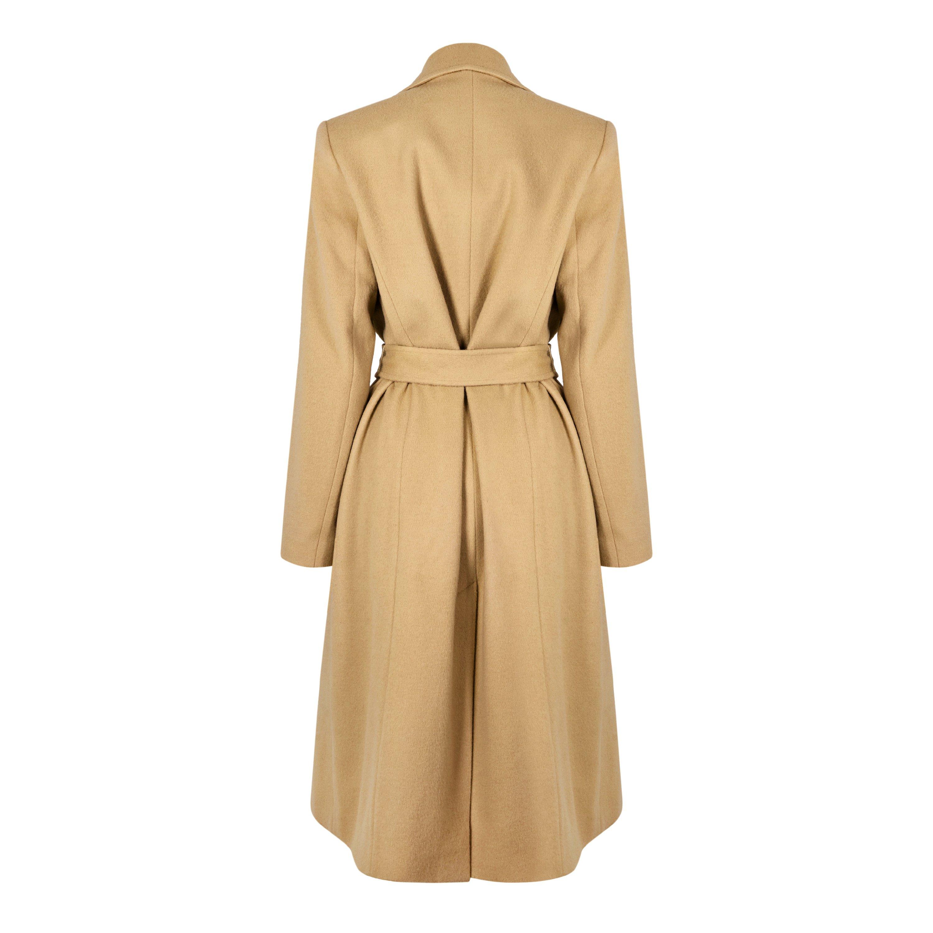 Camel - Barbour - Women's Clodagh Wool Mid-Length Trench Overcoat - 6
