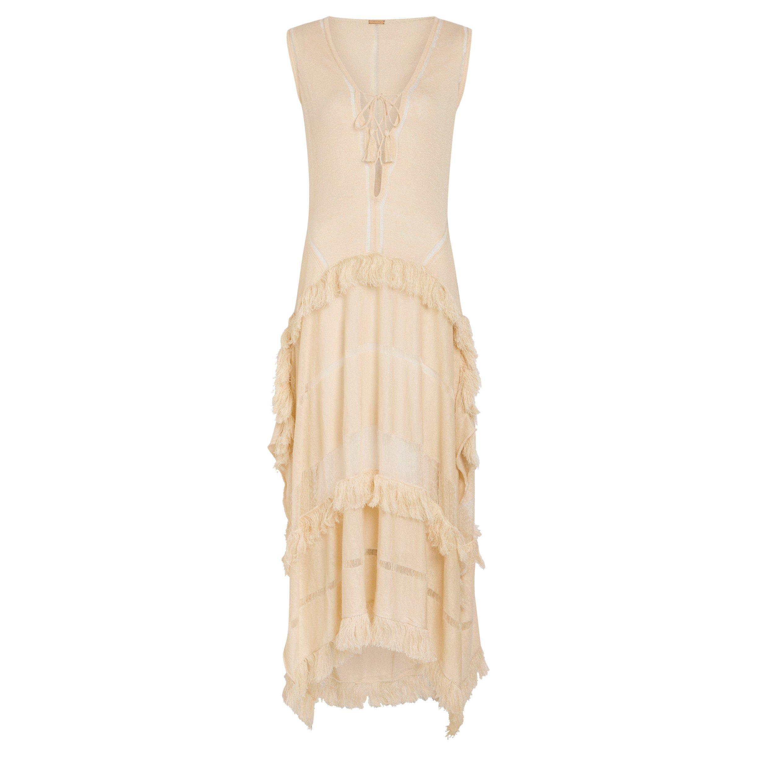 NATURAL - Caravana - KNITTED SLEEVELESS MIDI DRESS - 1