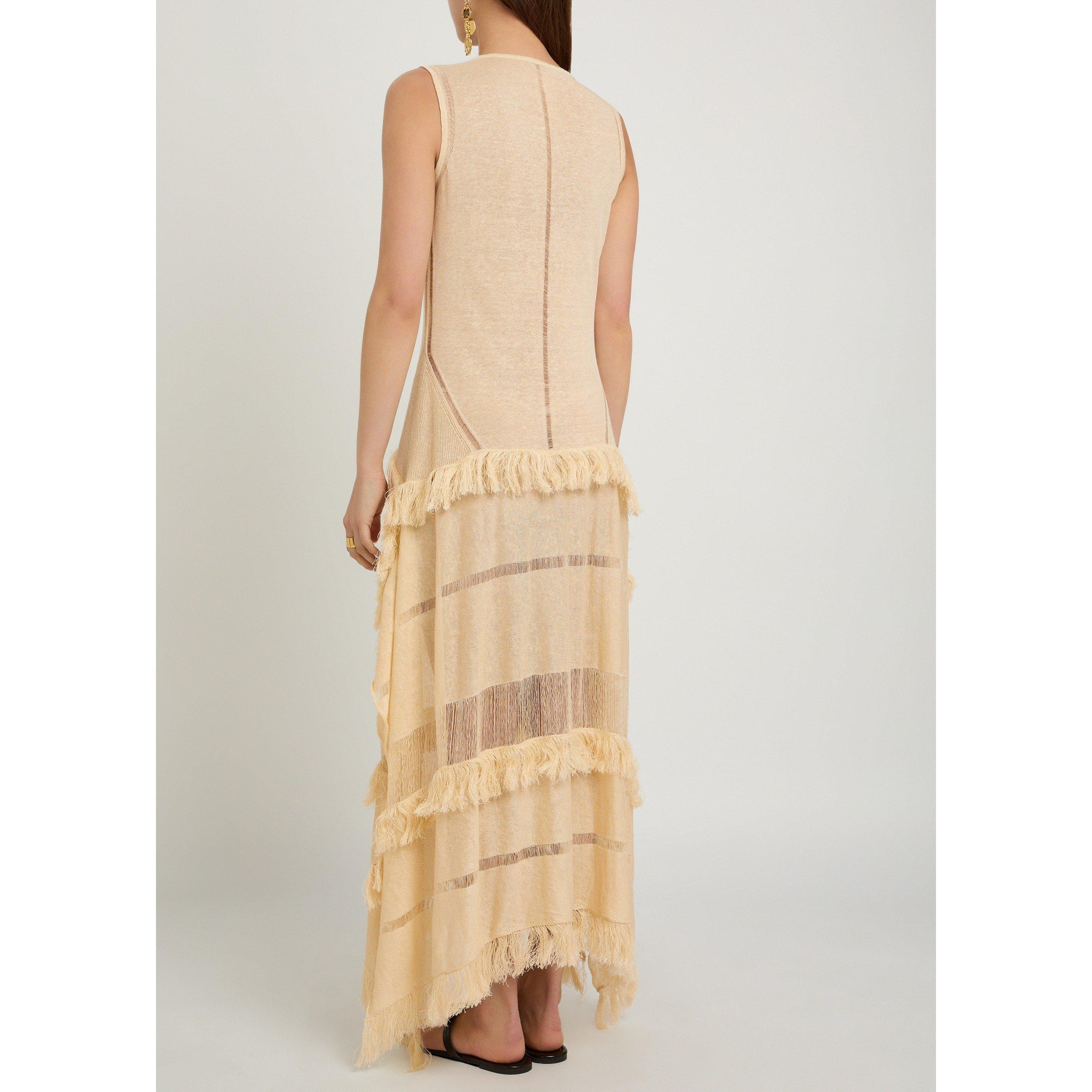 NATURAL - Caravana - KNITTED SLEEVELESS MIDI DRESS - 3