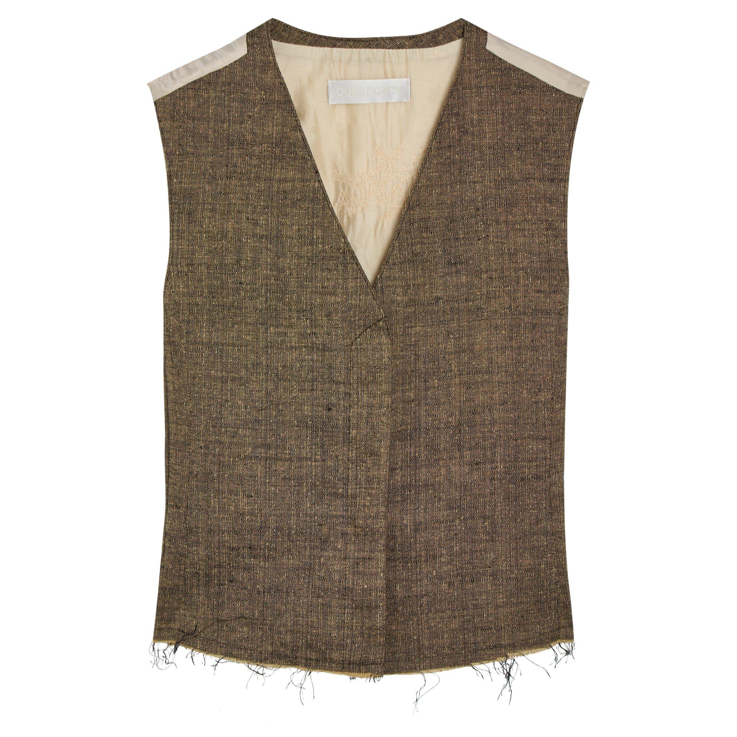 BROWN - Our Legacy - Women's Base Linen Slim-Fit Waistcoat - 1