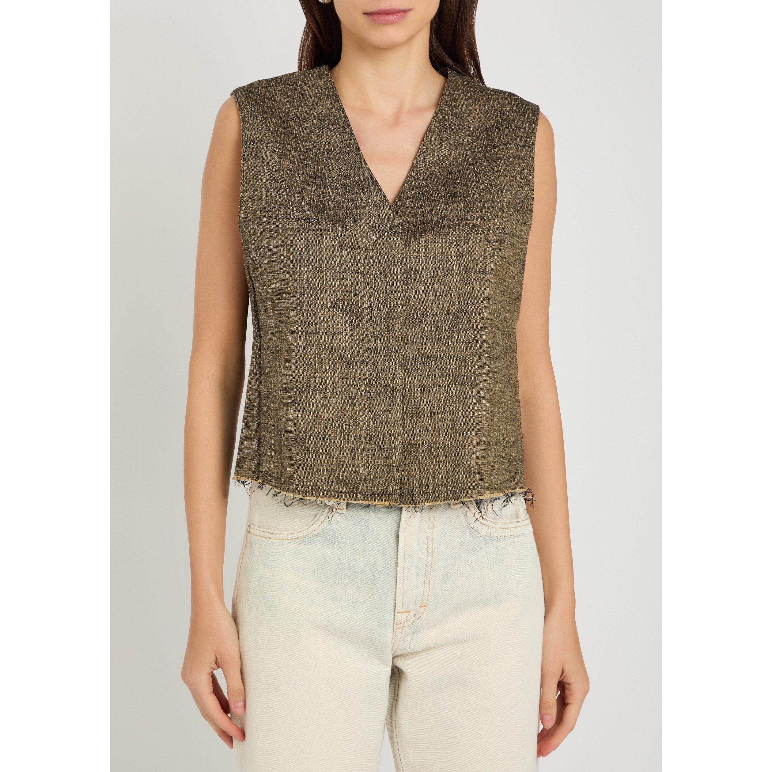 BROWN - Our Legacy - Women's Base Linen Slim-Fit Waistcoat - 2