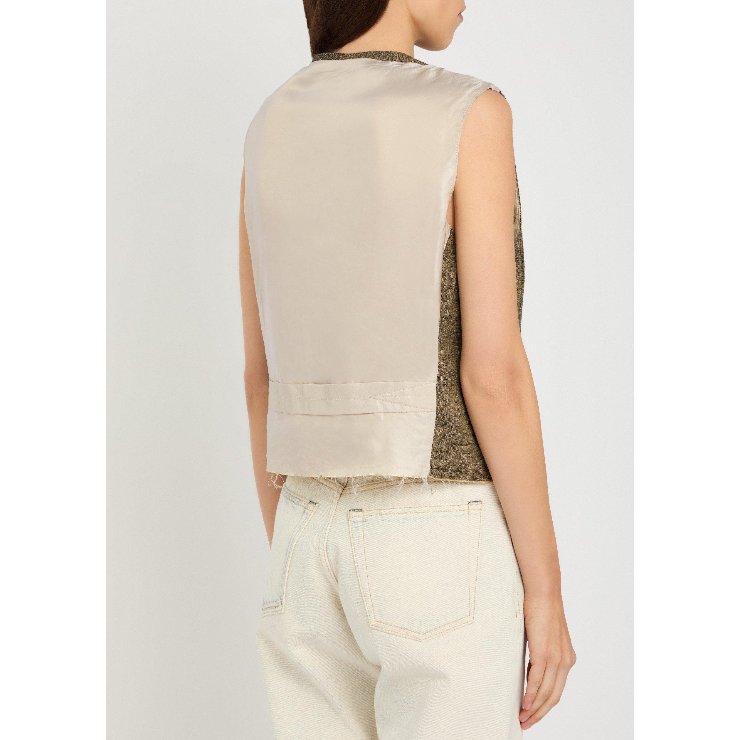 BROWN - Our Legacy - Women's Base Linen Slim-Fit Waistcoat - 3