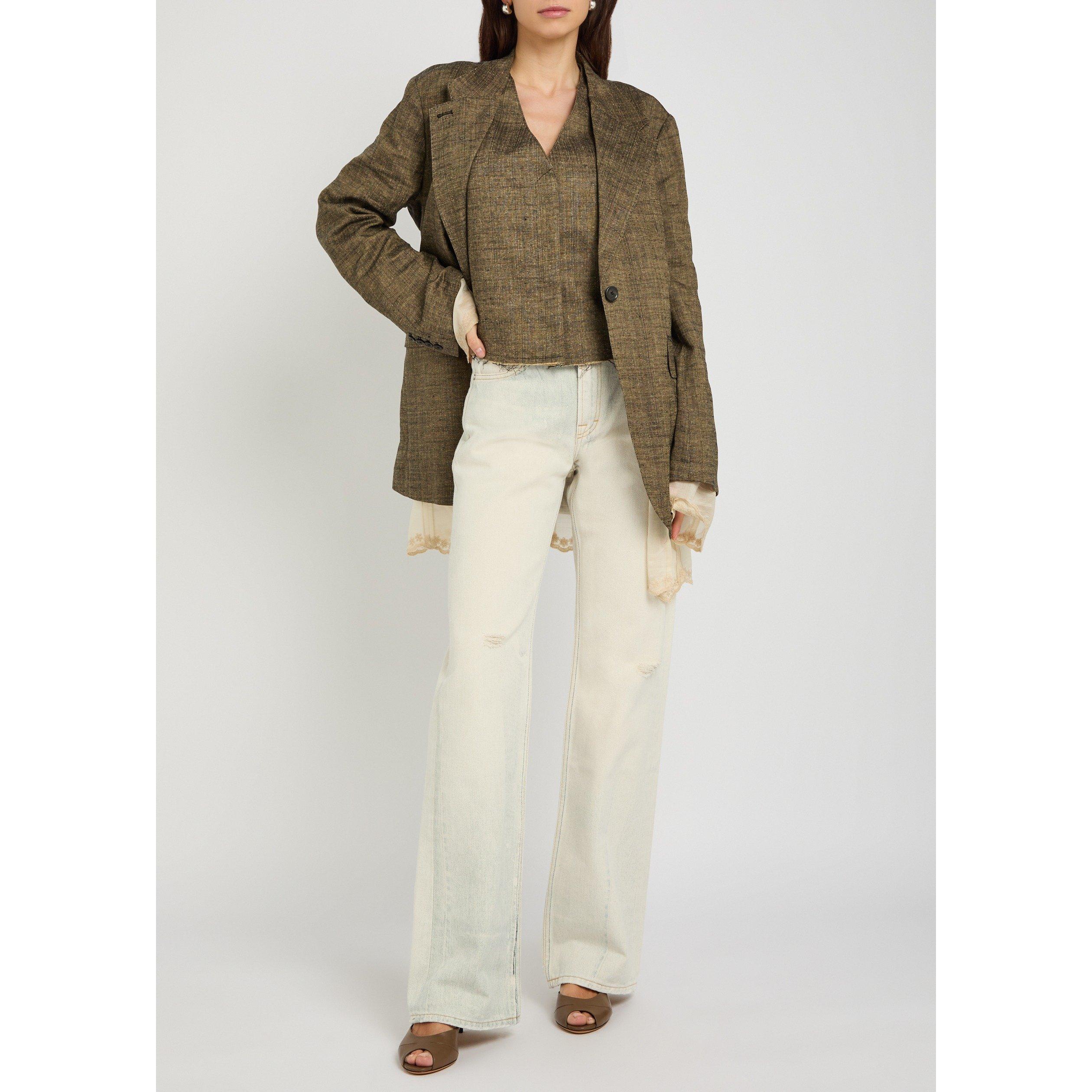 BROWN - Our Legacy - Women's Base Linen Slim-Fit Waistcoat - 5