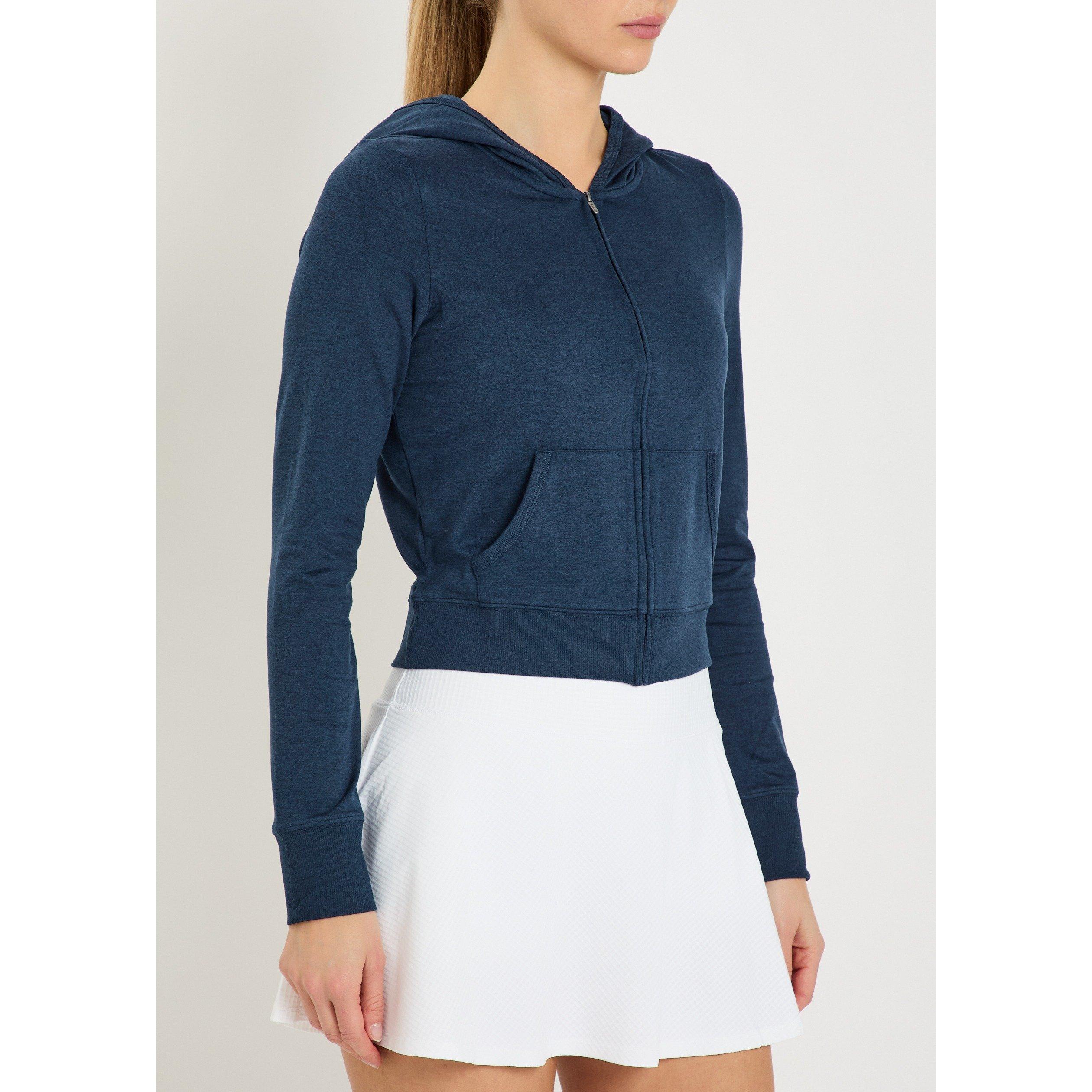 NAVY - Vuori - Women's Halo Mini Full-Zip Cropped Slim-Fit Hoodie - 2