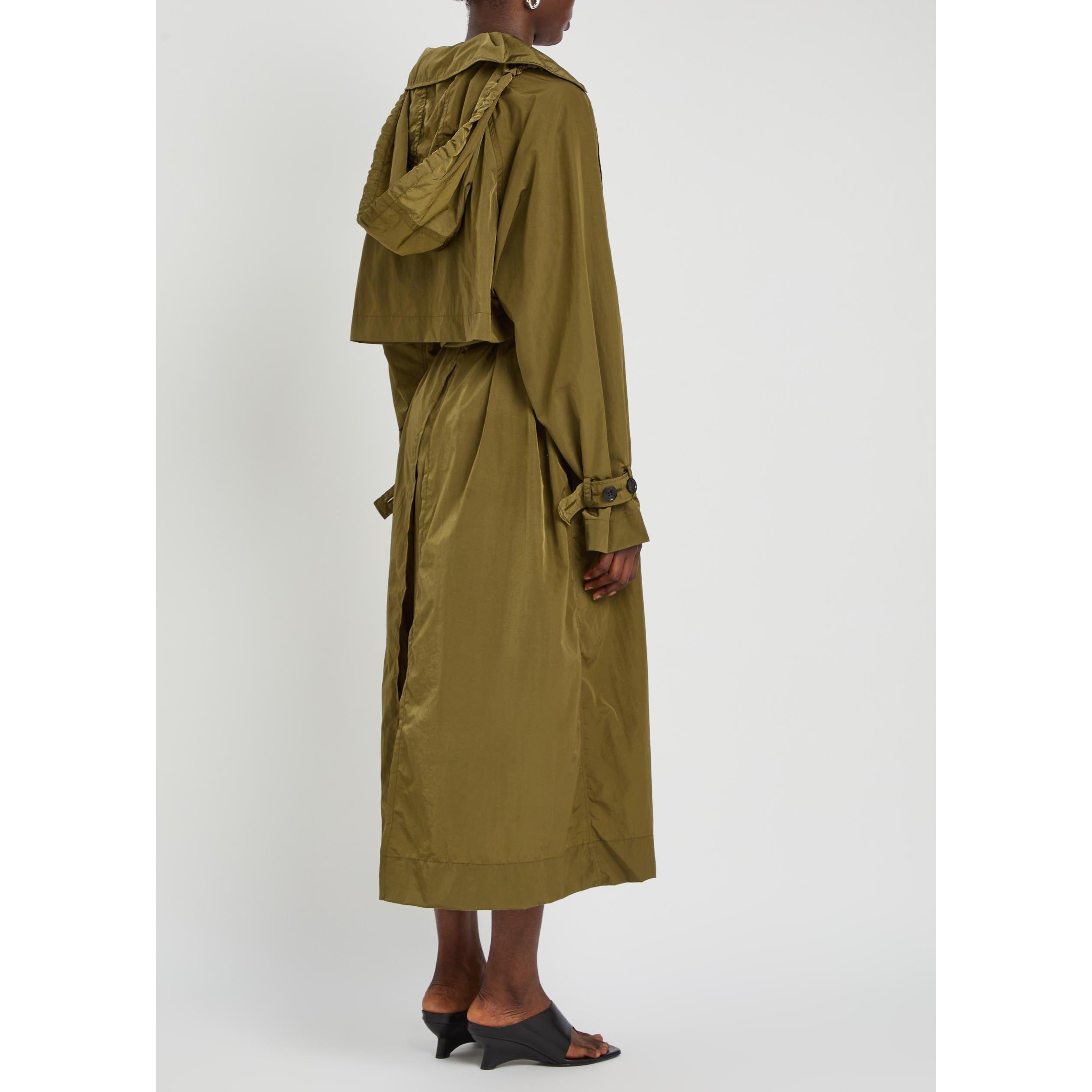 DARK GREEN - Another Tomorrow - RECYCLED NYLON TRENCH - 5