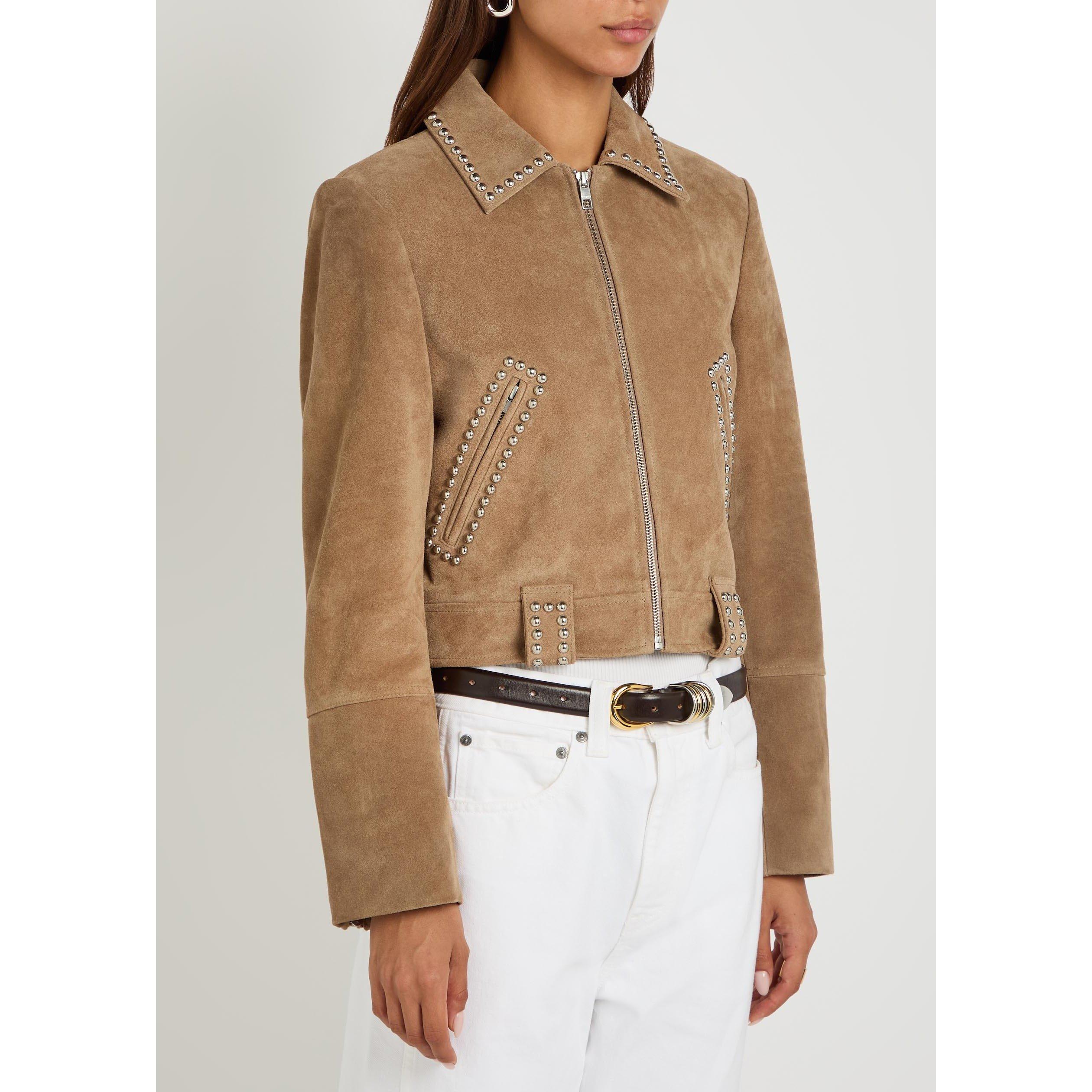 BEIGE - Staud - Women's Hugo Suede Jacket - 2