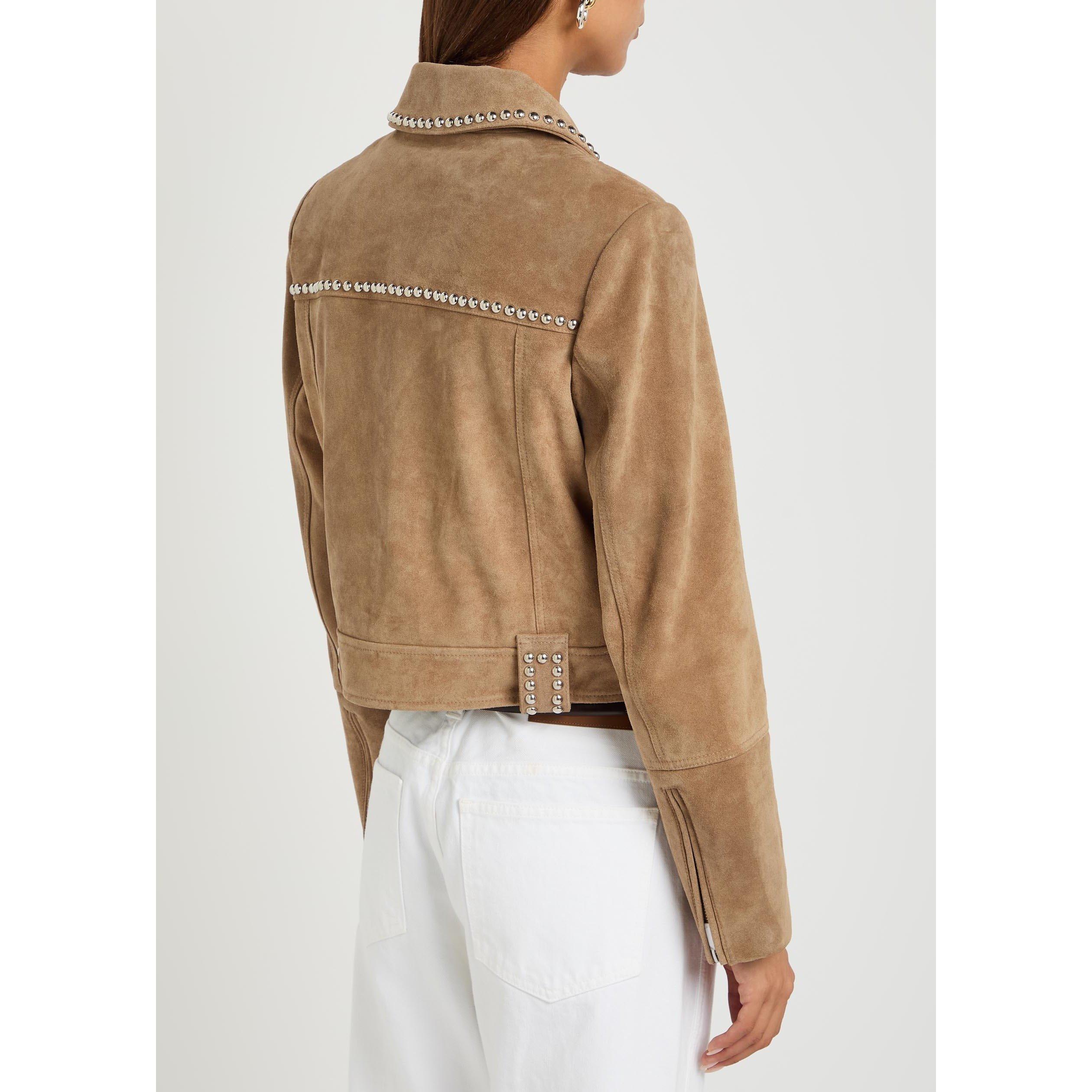 BEIGE - Staud - Women's Hugo Suede Jacket - 3