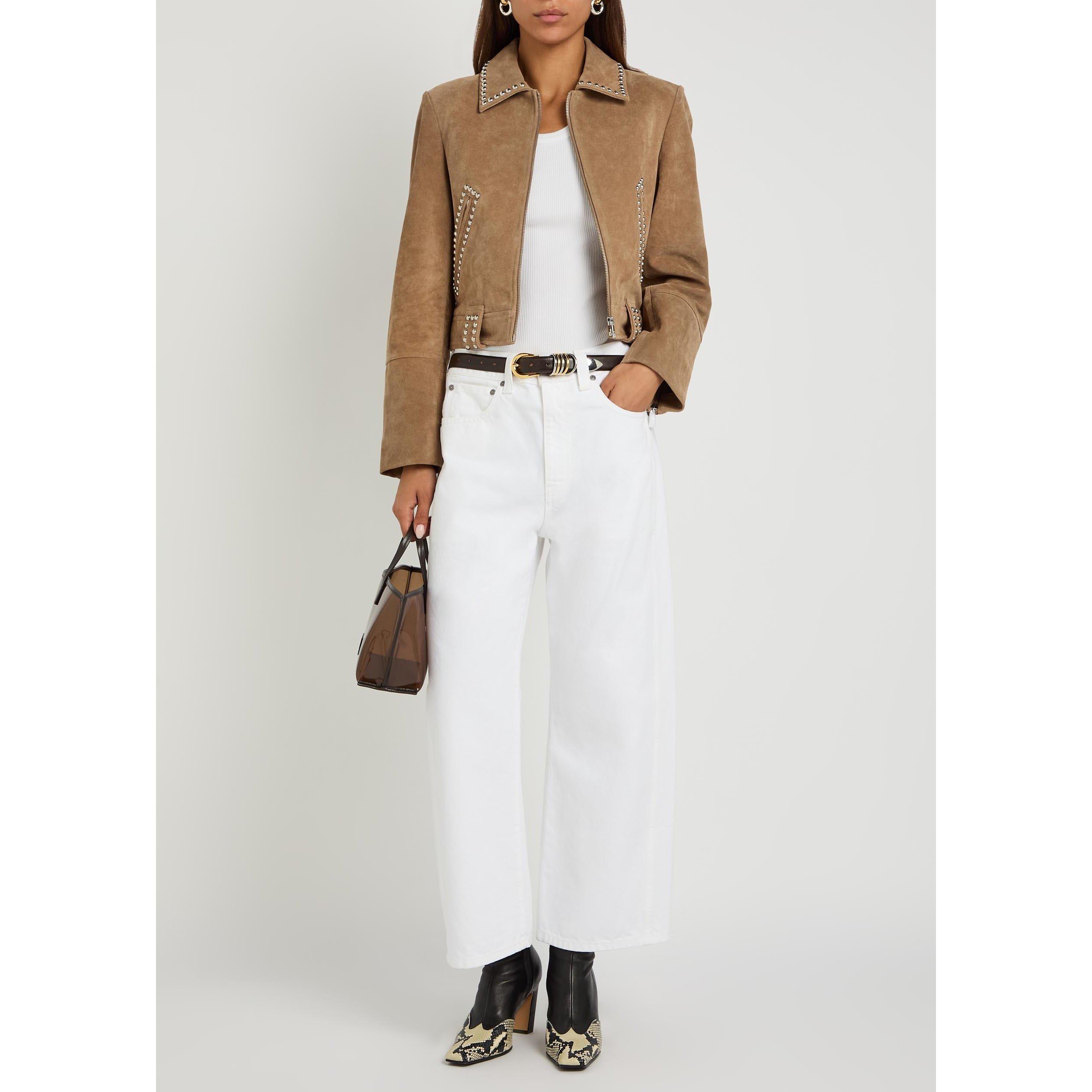 BEIGE - Staud - Women's Hugo Suede Jacket - 5