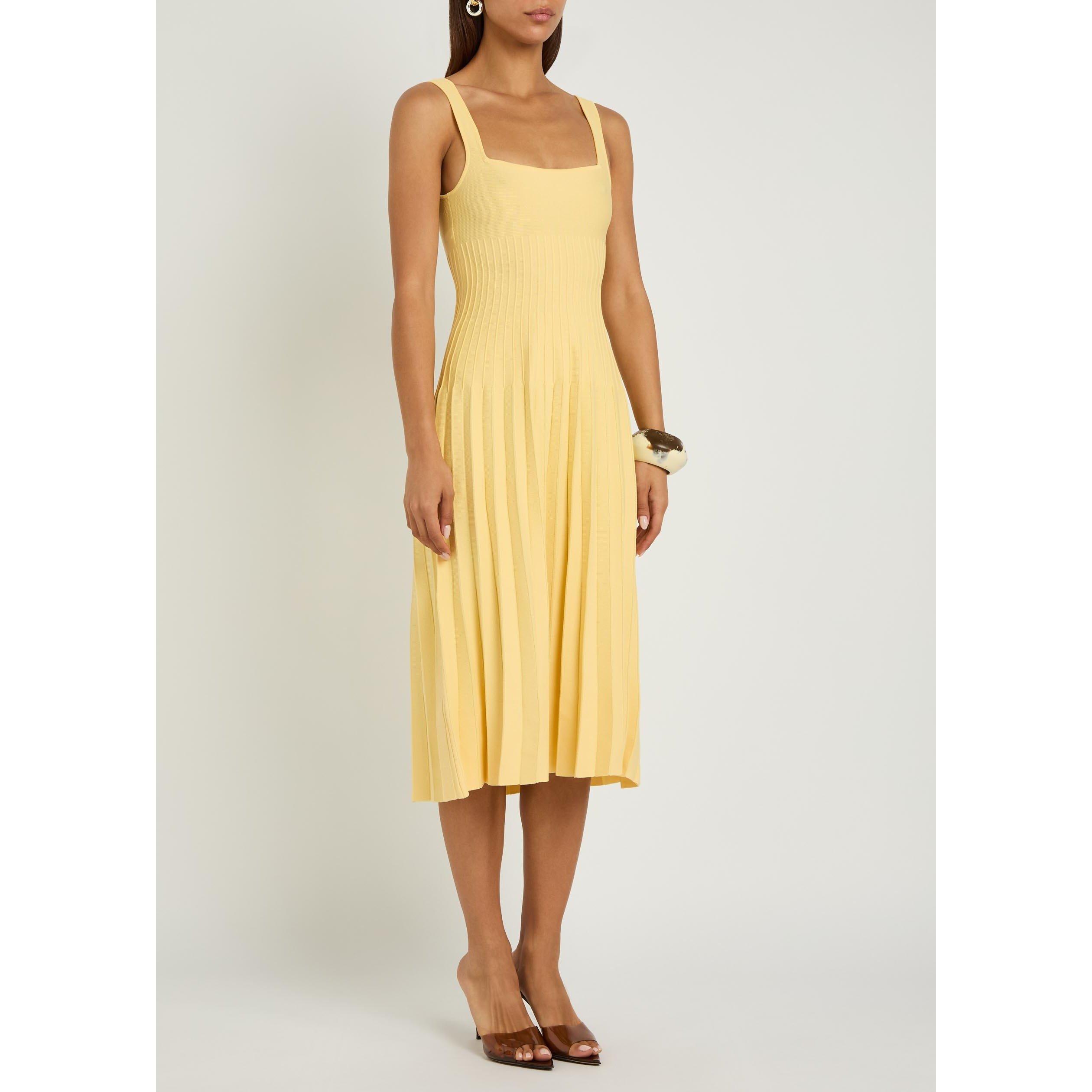 YELLOW - Staud - Women's Ellison Viscose Pleated Jumper Dress - 2