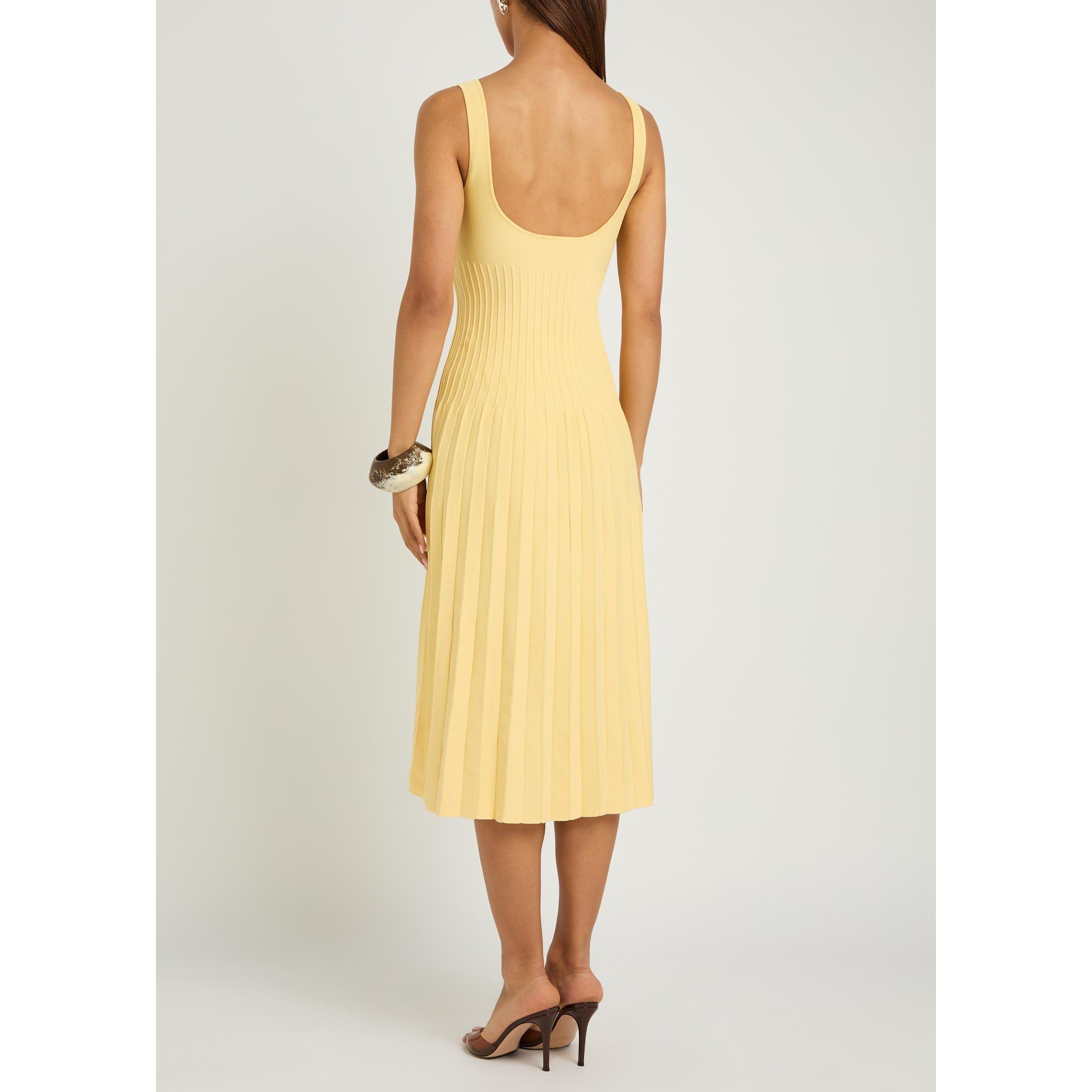 YELLOW - Staud - Women's Ellison Viscose Pleated Jumper Dress - 3