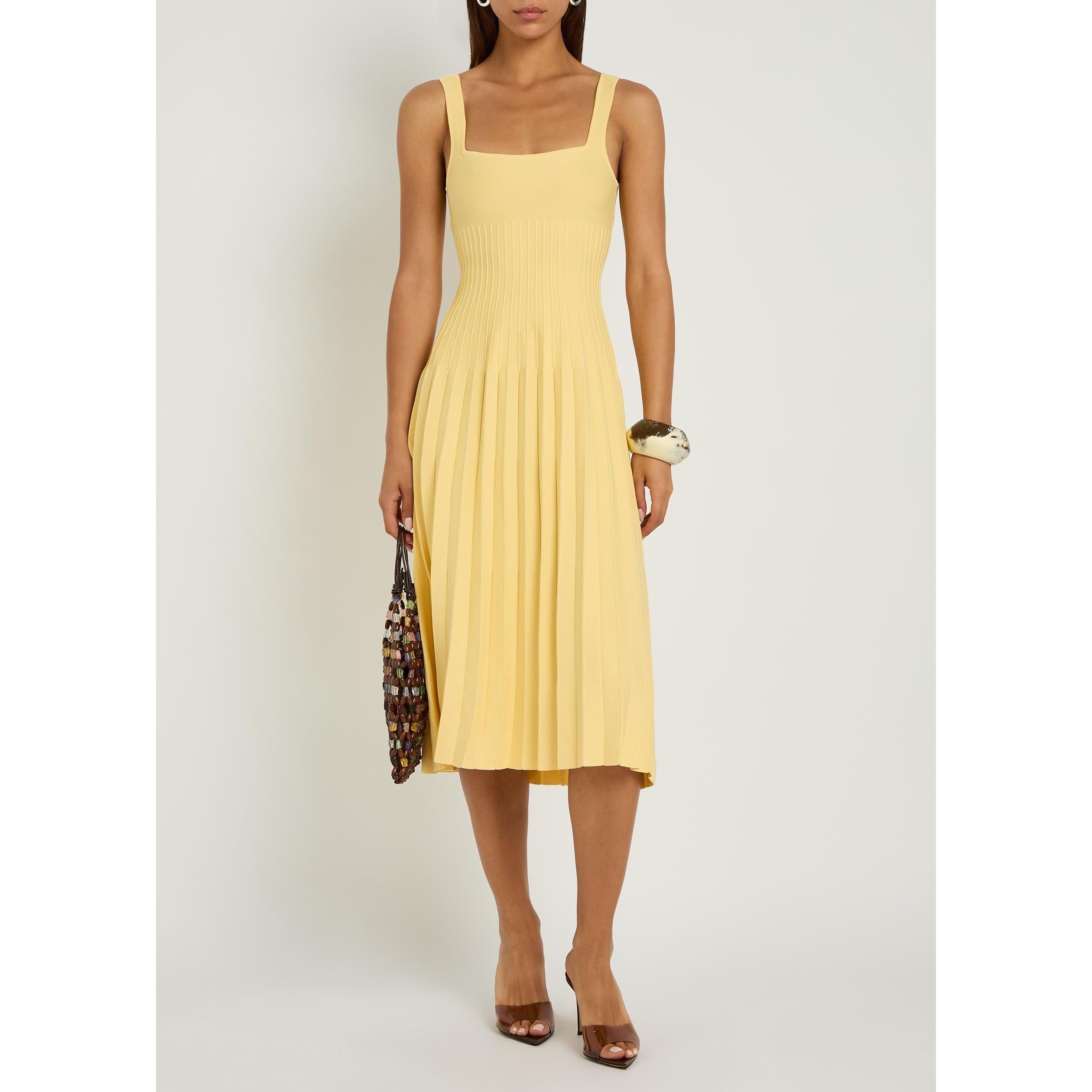 YELLOW - Staud - Women's Ellison Viscose Pleated Jumper Dress - 5