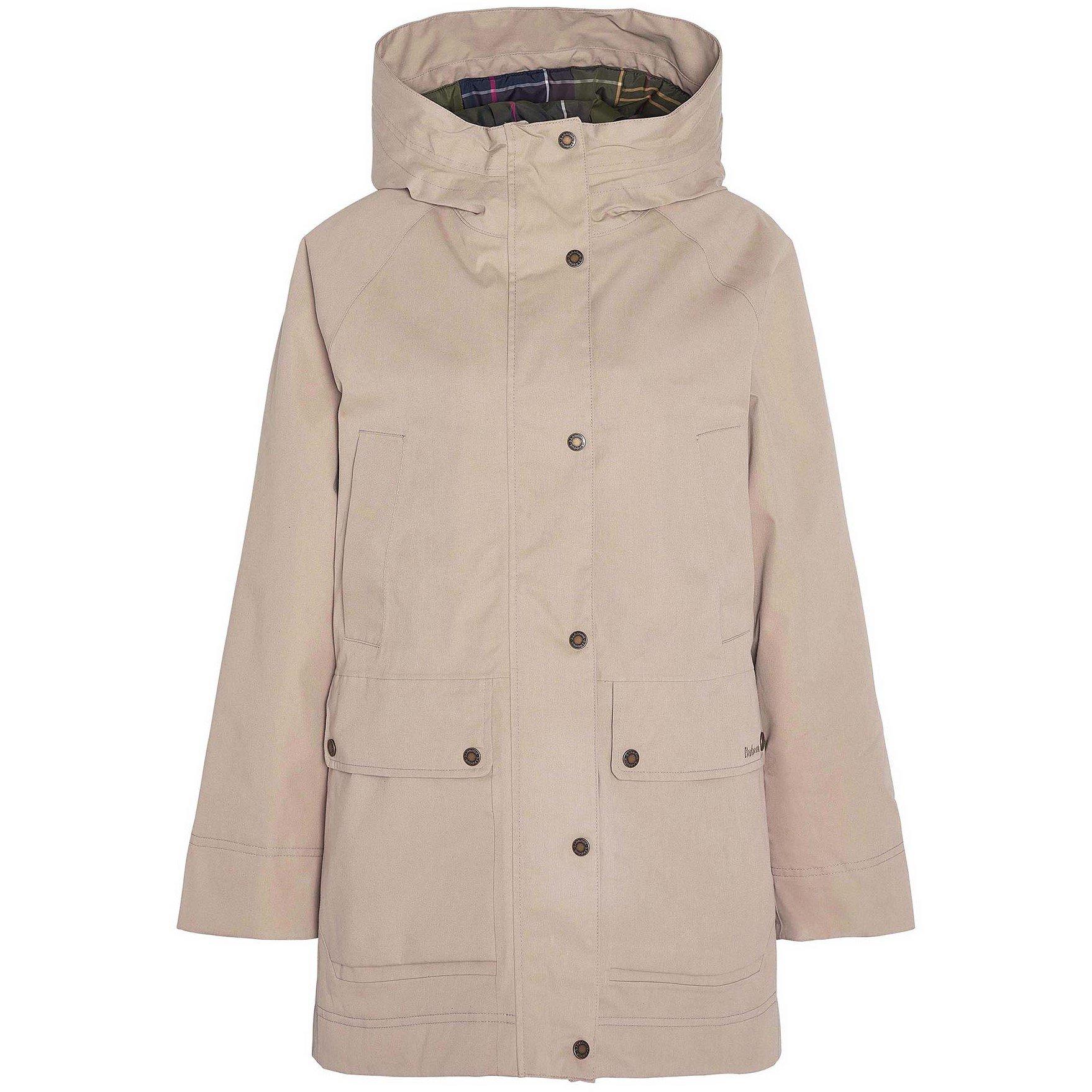 Sand /Classic - Barbour - Women's Beadnell Waterproof Hooded Mid-Length Rain Anorak - 10