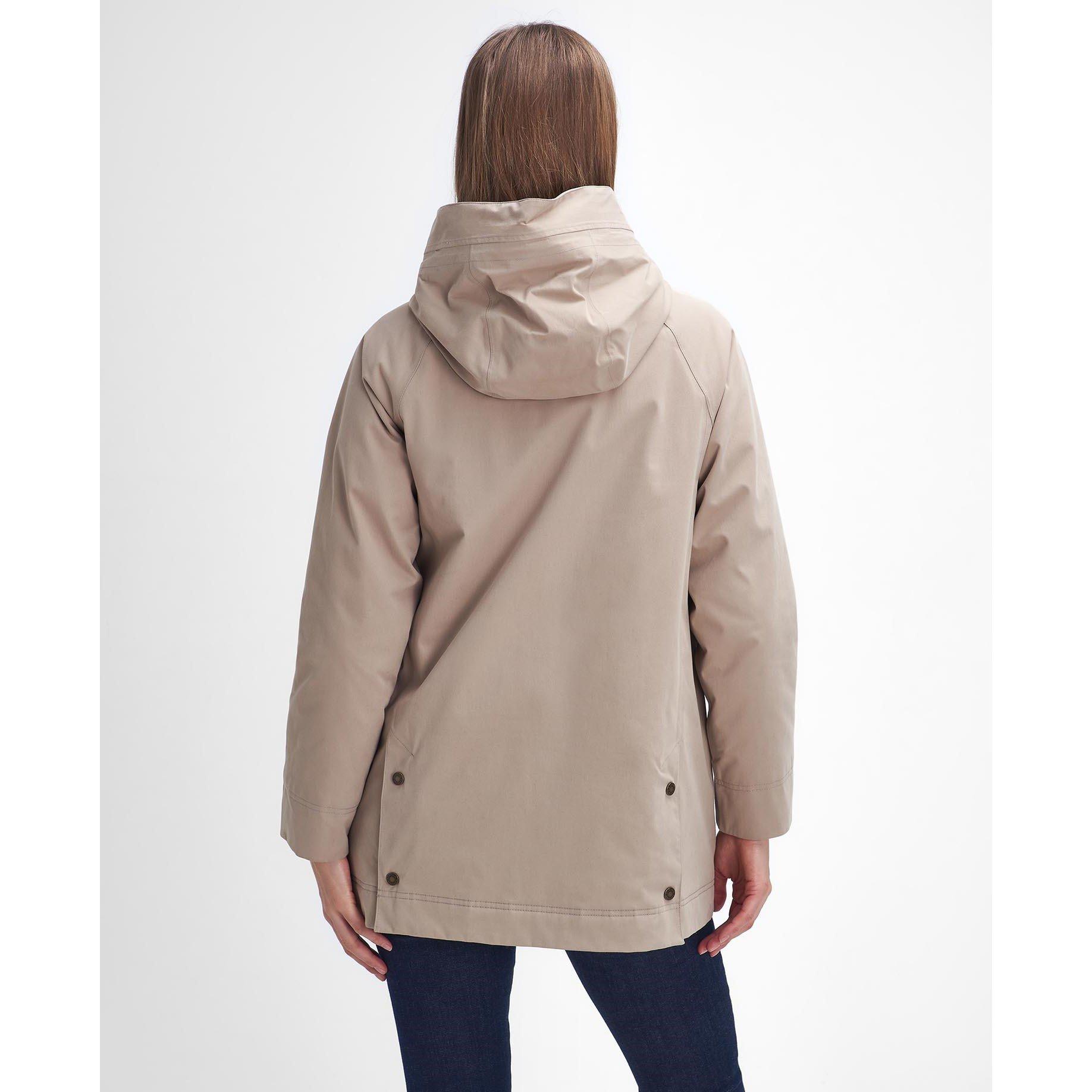 Sand /Classic - Barbour - Women's Beadnell Waterproof Hooded Mid-Length Rain Anorak - 2