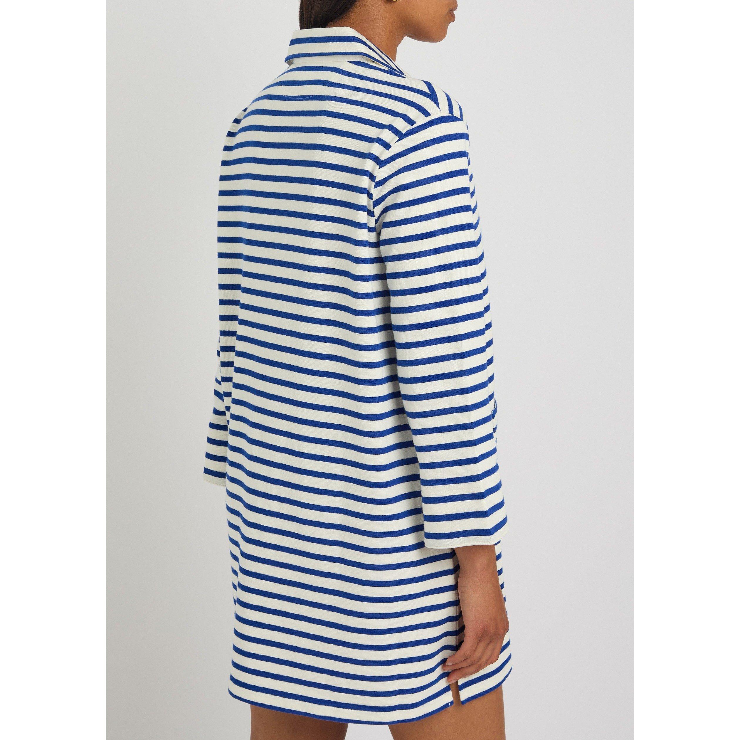 BLUE AND OTHER - Polo Ralph Lauren - Women's Striped Cotton V-Neck Relaxed-Fit Jumper Dress - 3