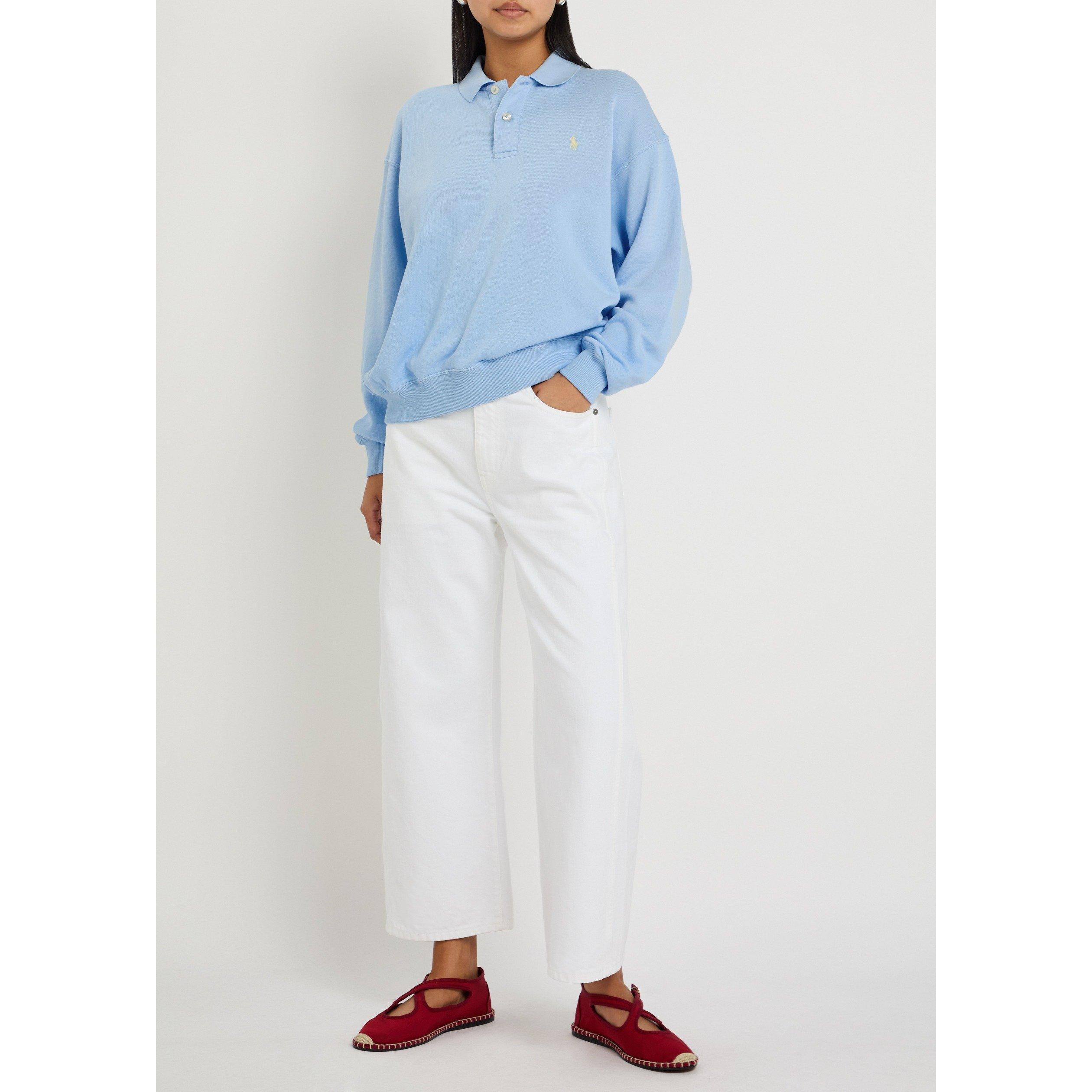 LIGHT BLUE - Polo Ralph Lauren - Women's SWS Knit Cotton Sweatshirt - 5