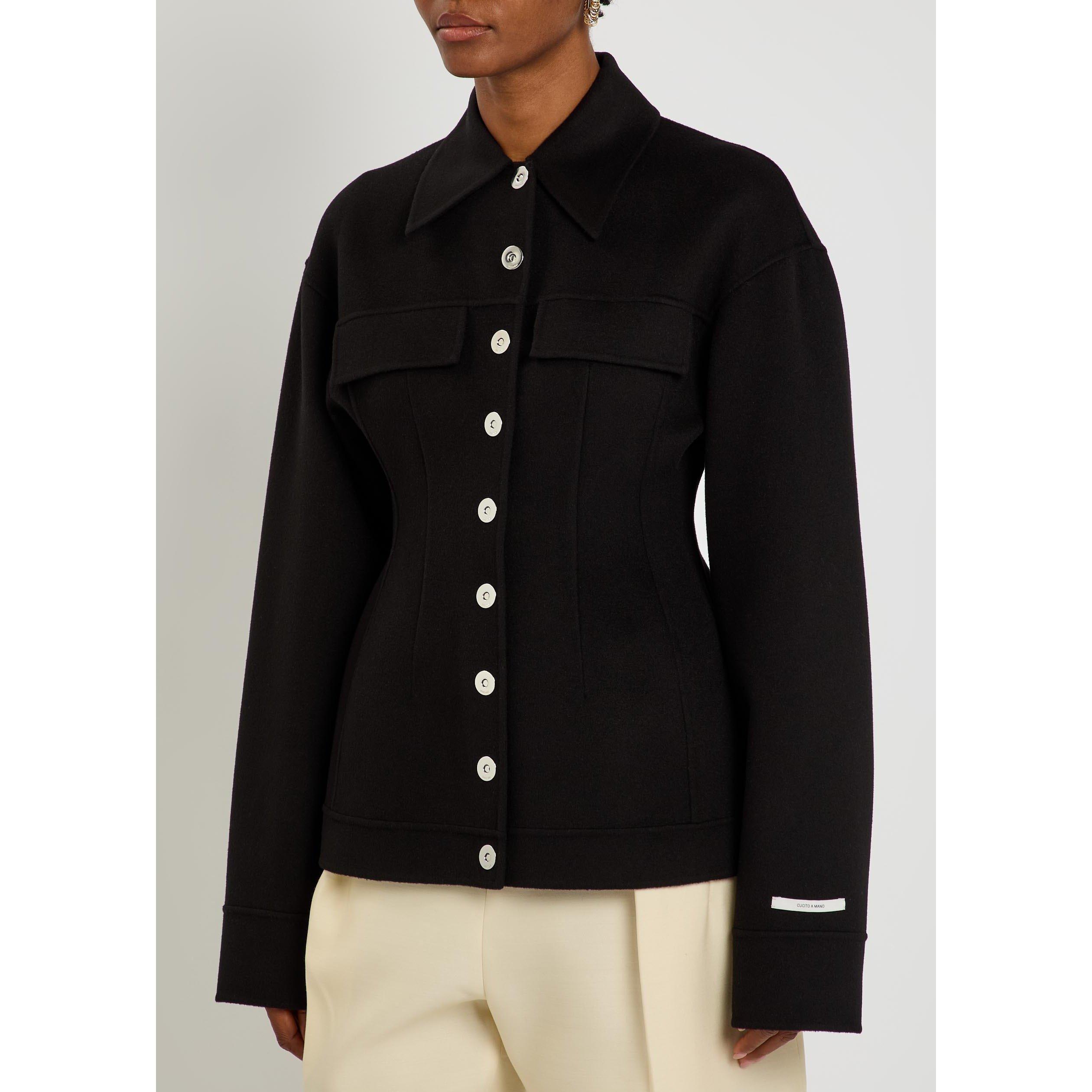 BLACK - Sportmax - Women's Wool Tailored-Fit Pea Coat - 2