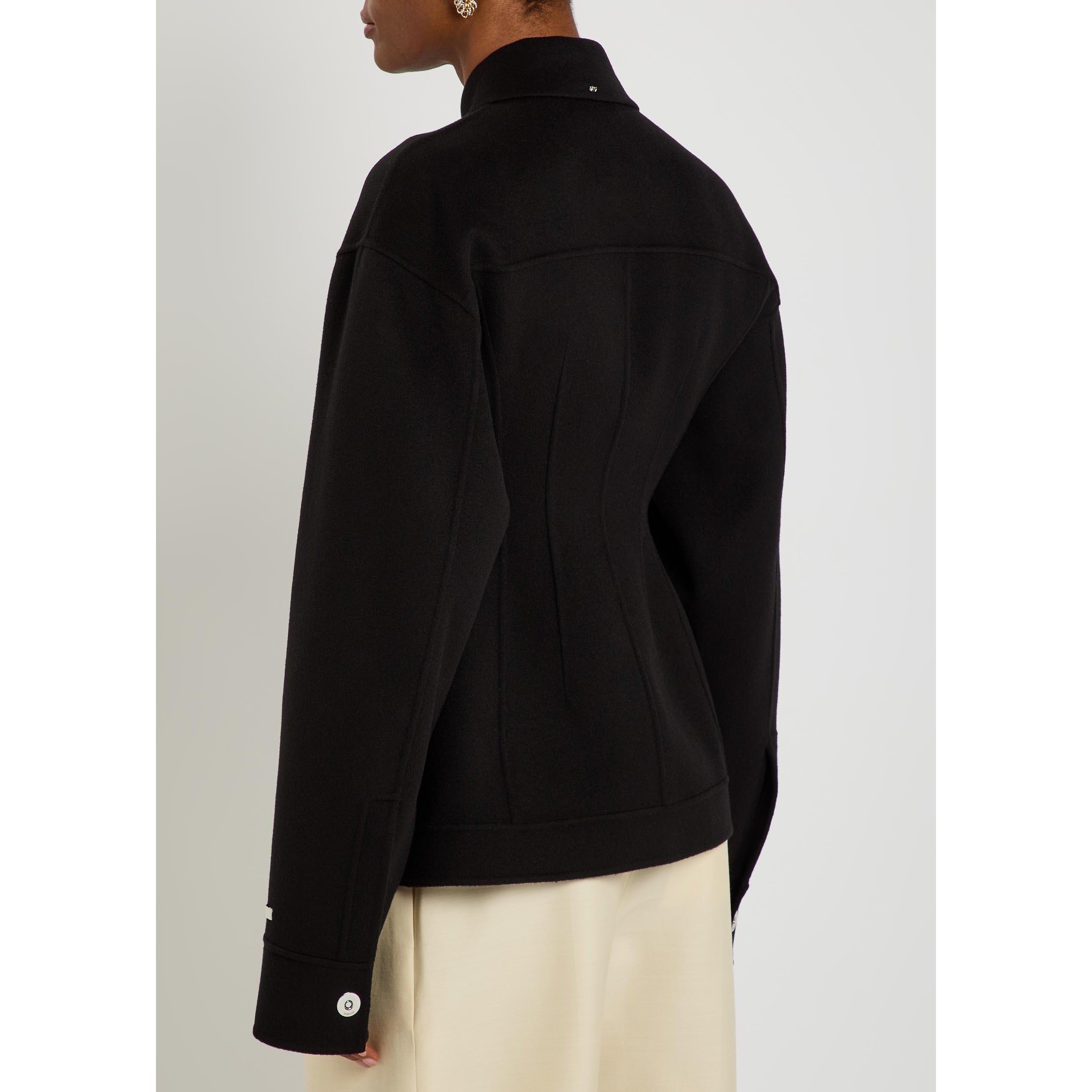 BLACK - Sportmax - Women's Wool Tailored-Fit Pea Coat - 3
