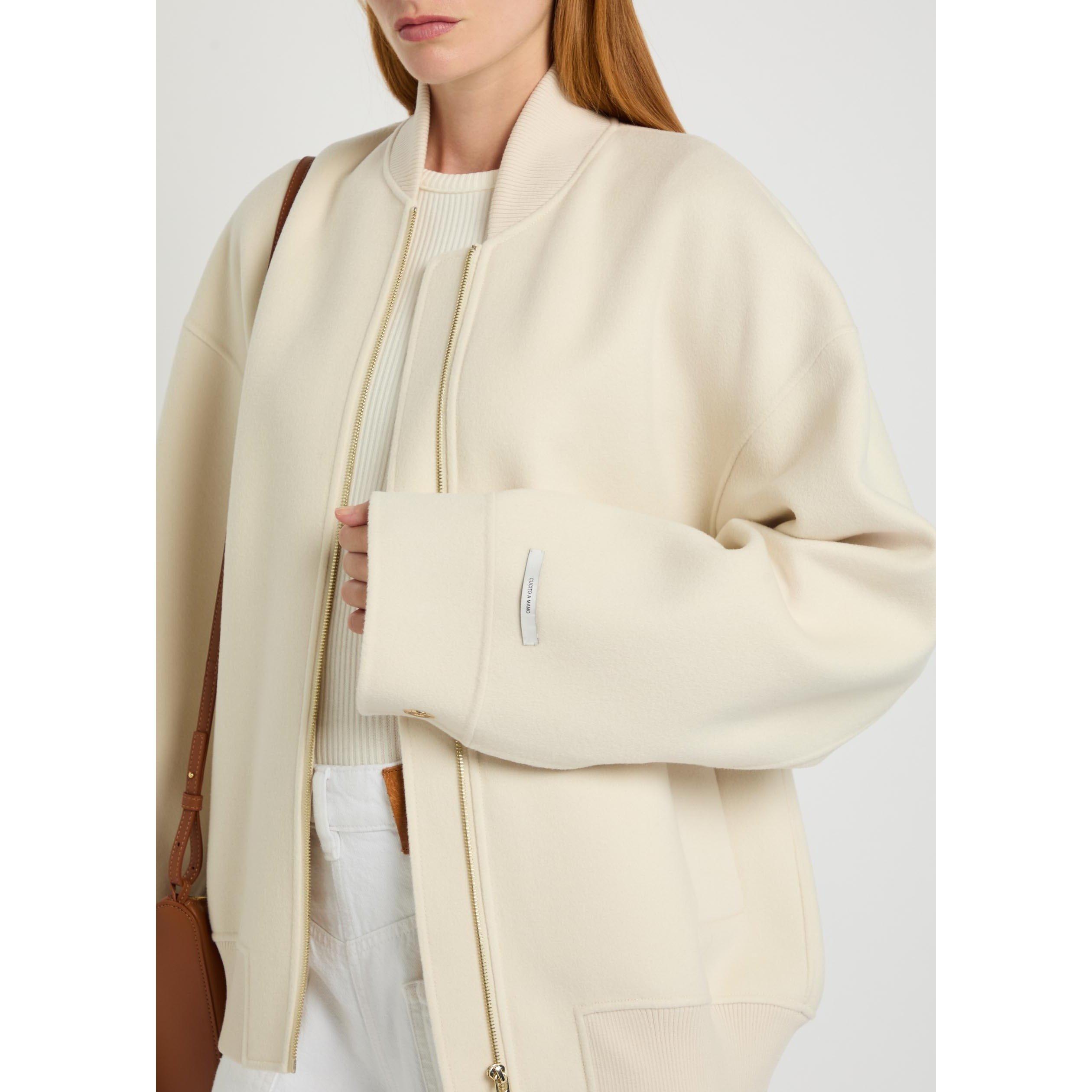 WHITE - Sportmax - Women's Wool Oversized-Fit Overcoat - 4
