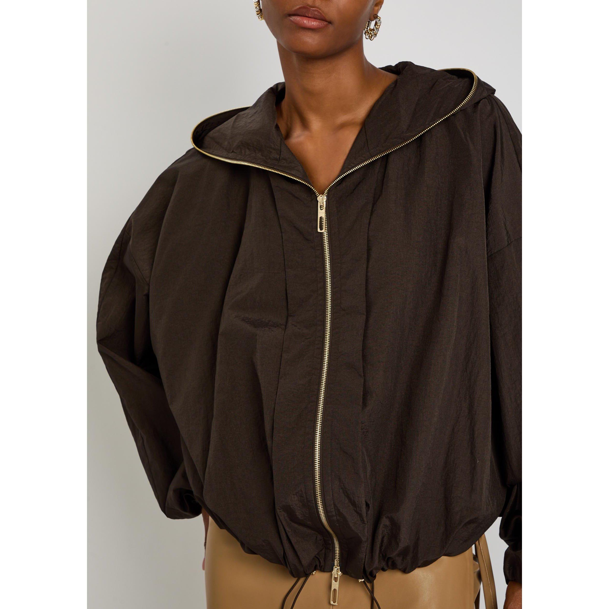 DARK BROWN - Sportmax - Women's Oversized-Fit Rain Jacket - 4