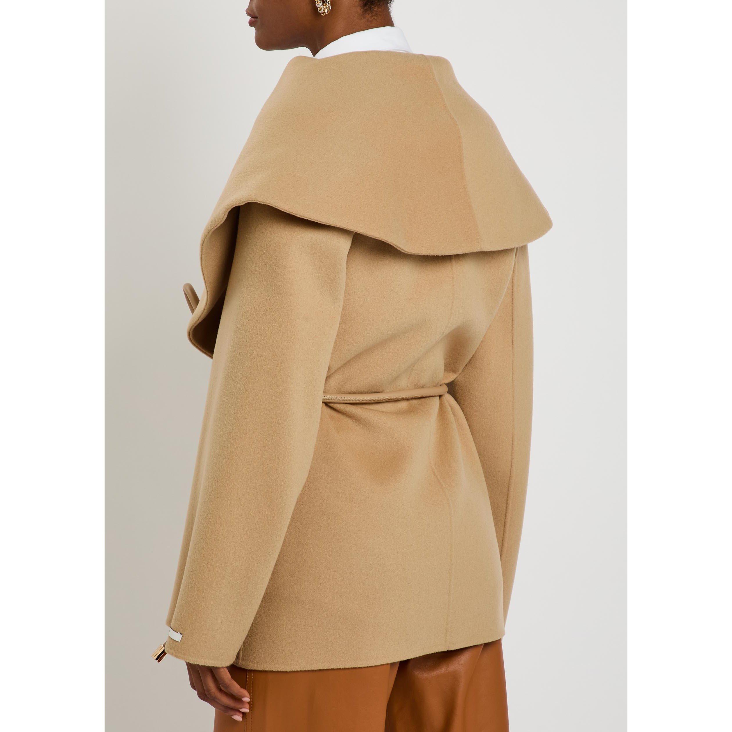 CAMEL - Sportmax - Women's Wool Belted Oversized-Fit Overcoat - 3