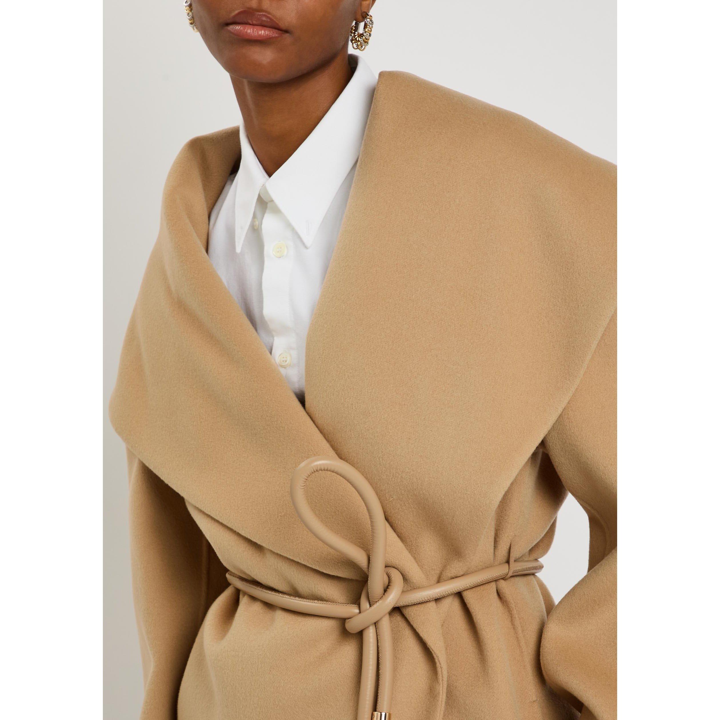 CAMEL - Sportmax - Women's Wool Belted Oversized-Fit Overcoat - 4